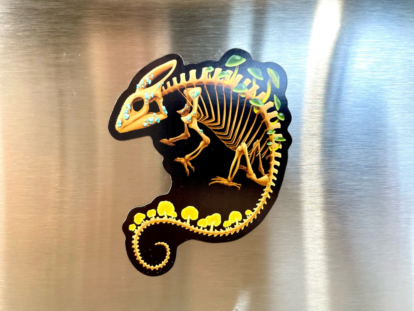 Fungal Chameleon Skeleton Magnet