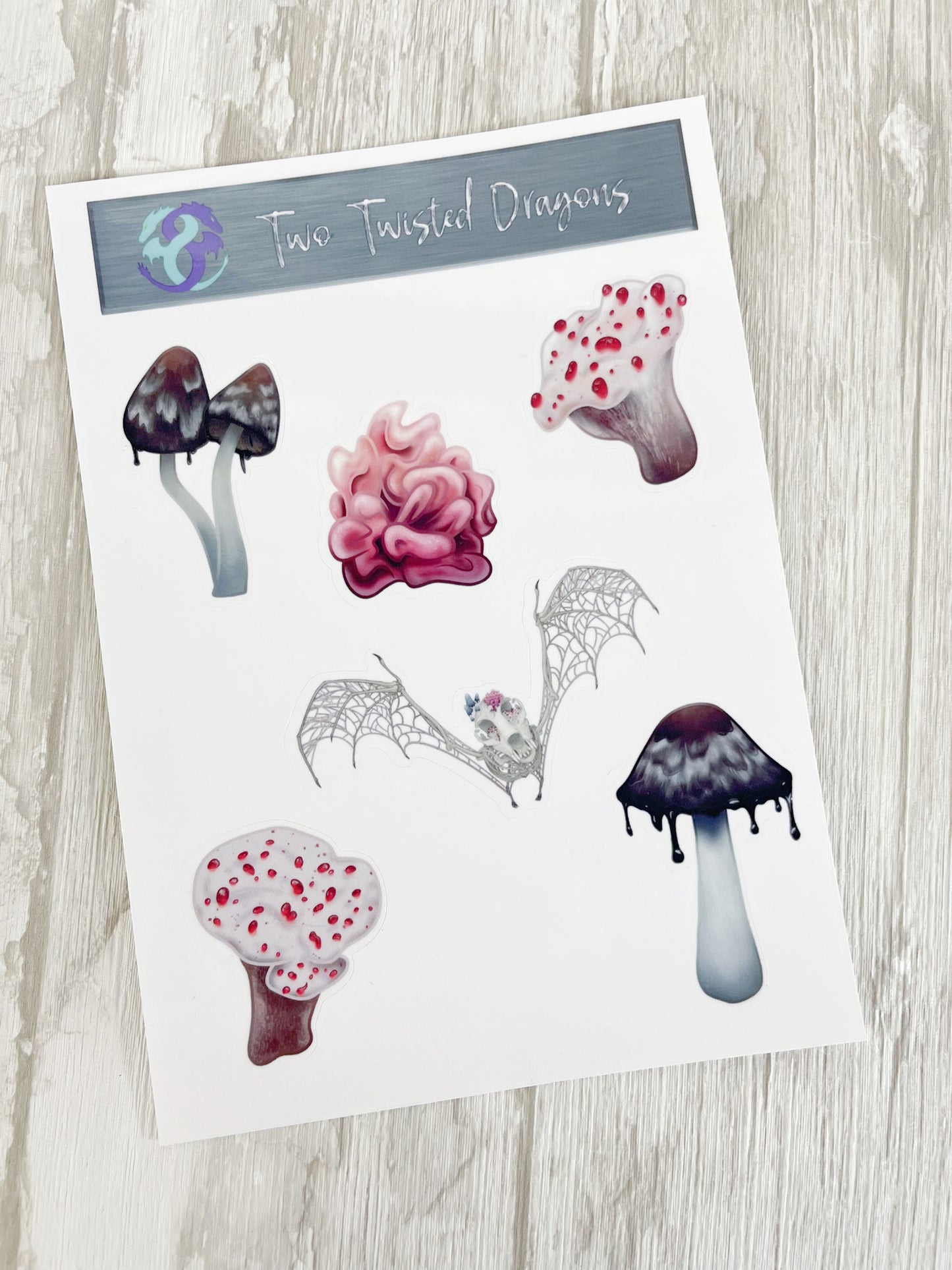 Fungal Bat Skeleton - Sticker Sheet