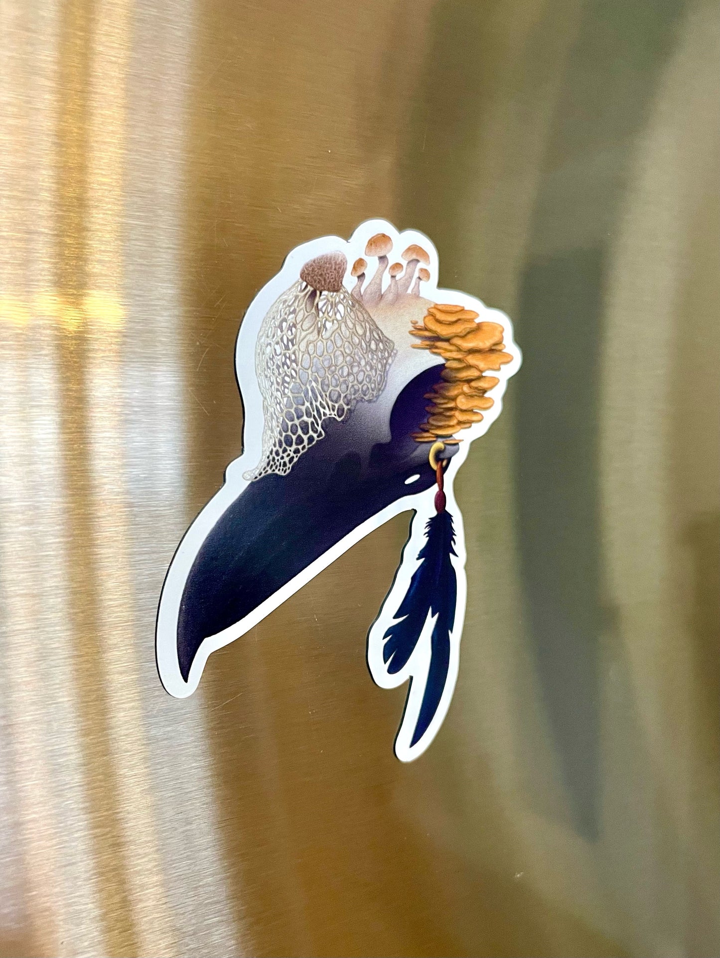 Fungal Crow Skull Magnet