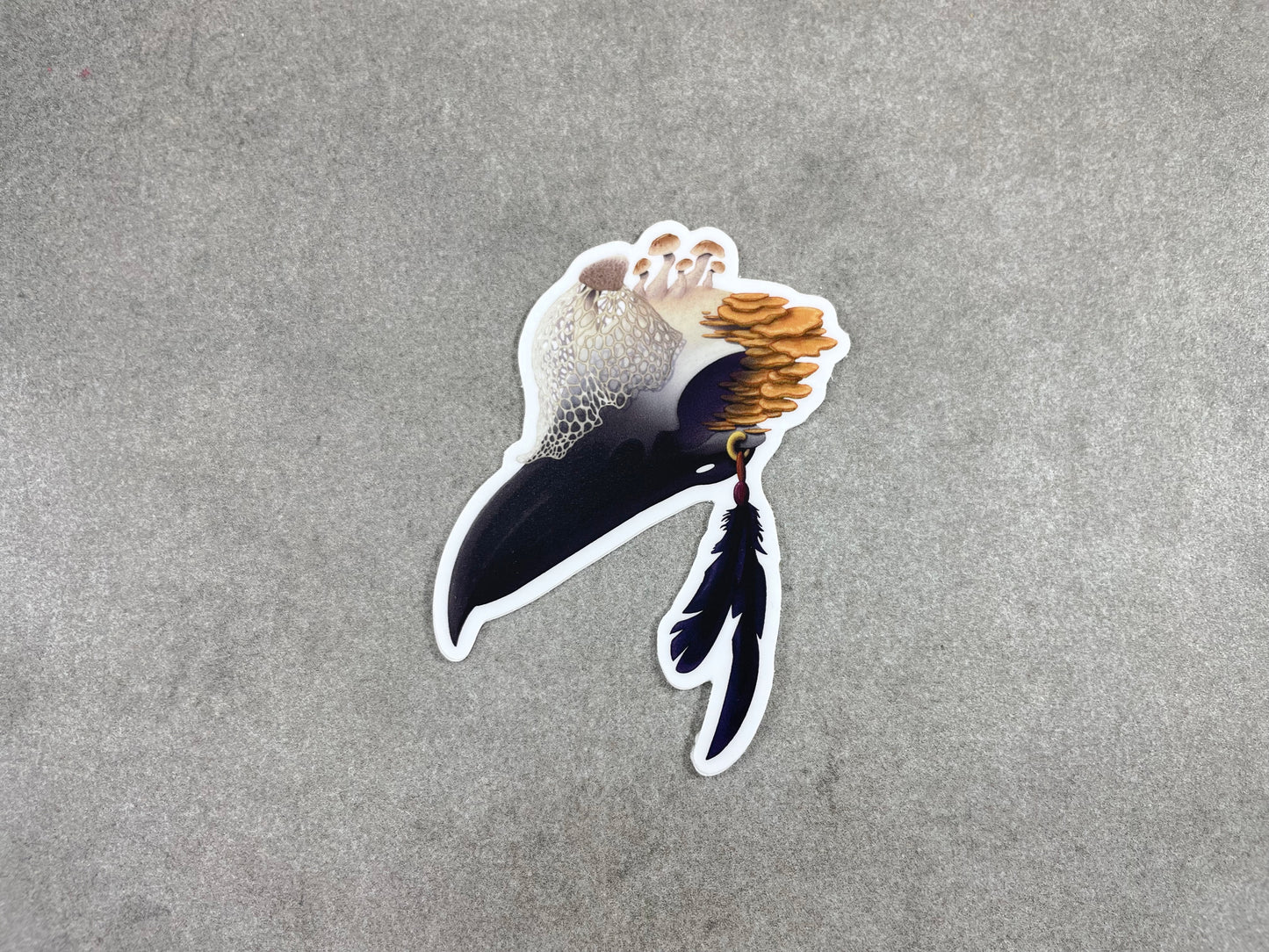 Fungal Crow Skull Sticker