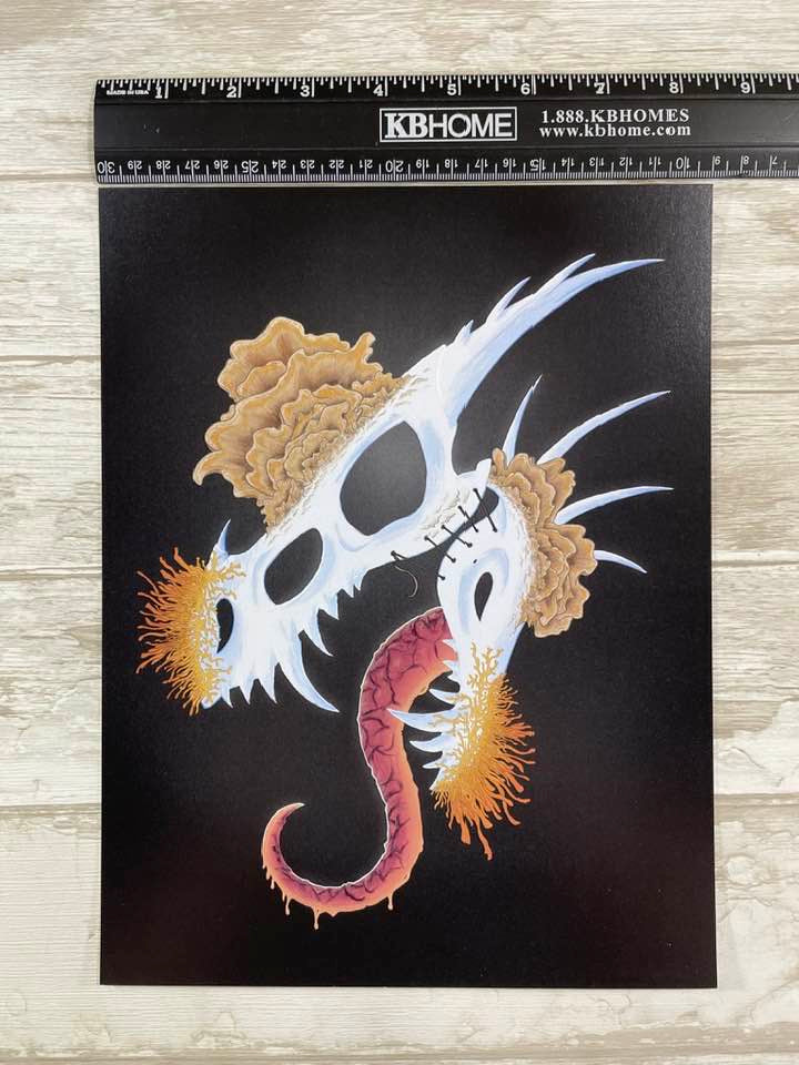 Fungal Giraffe Skull - Art Print