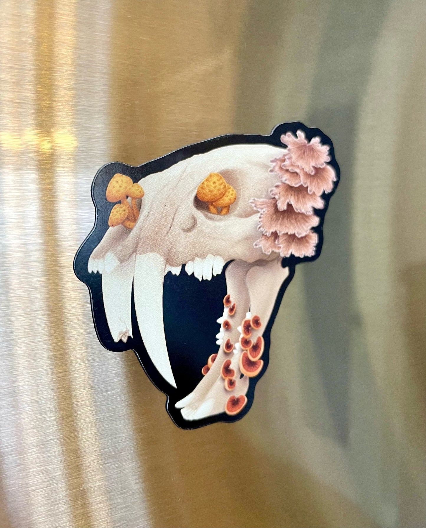 Fungal Sabertooth Skull Magnet