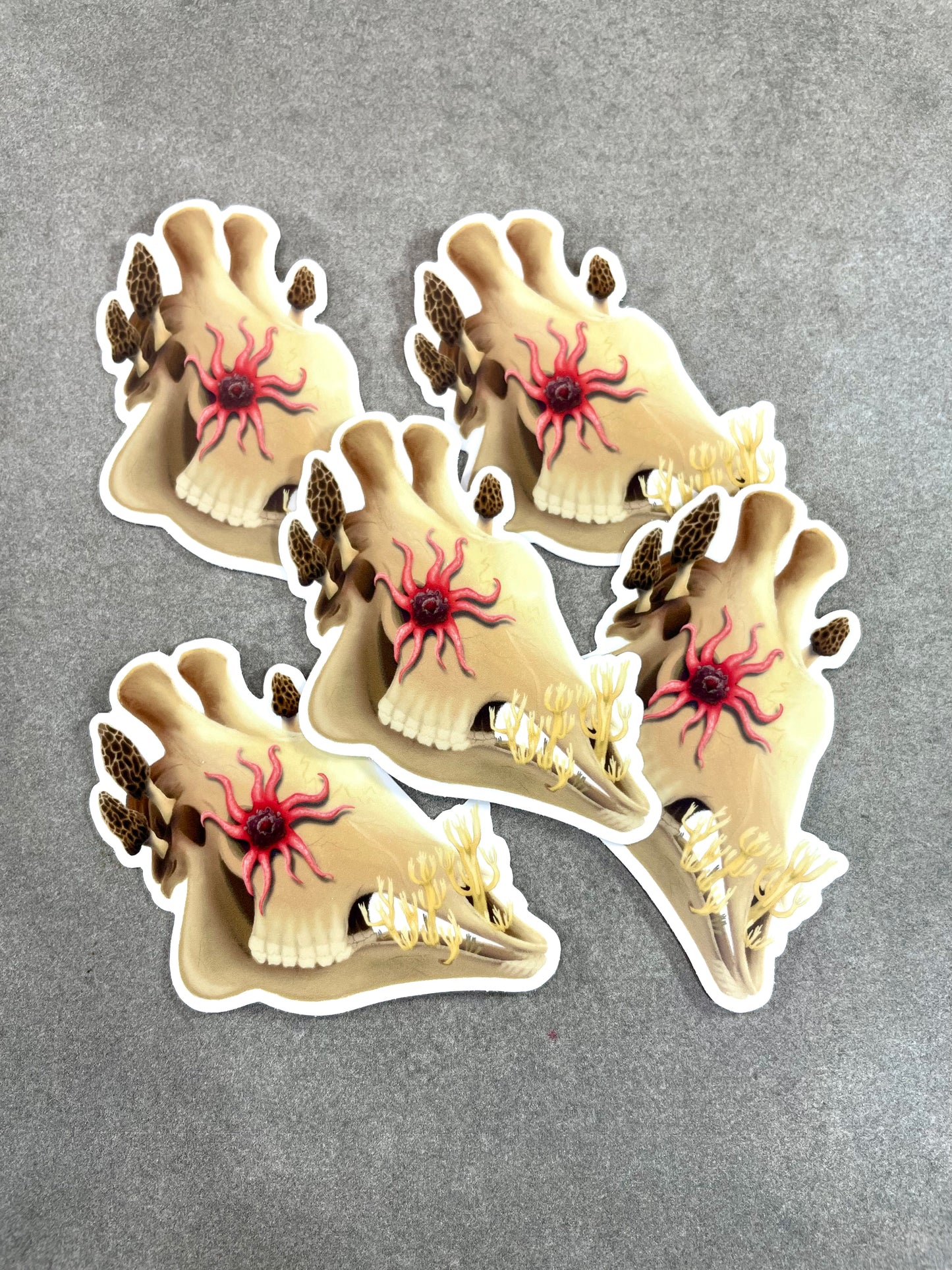 Fungal Giraffe Skull Die Cut Sticker