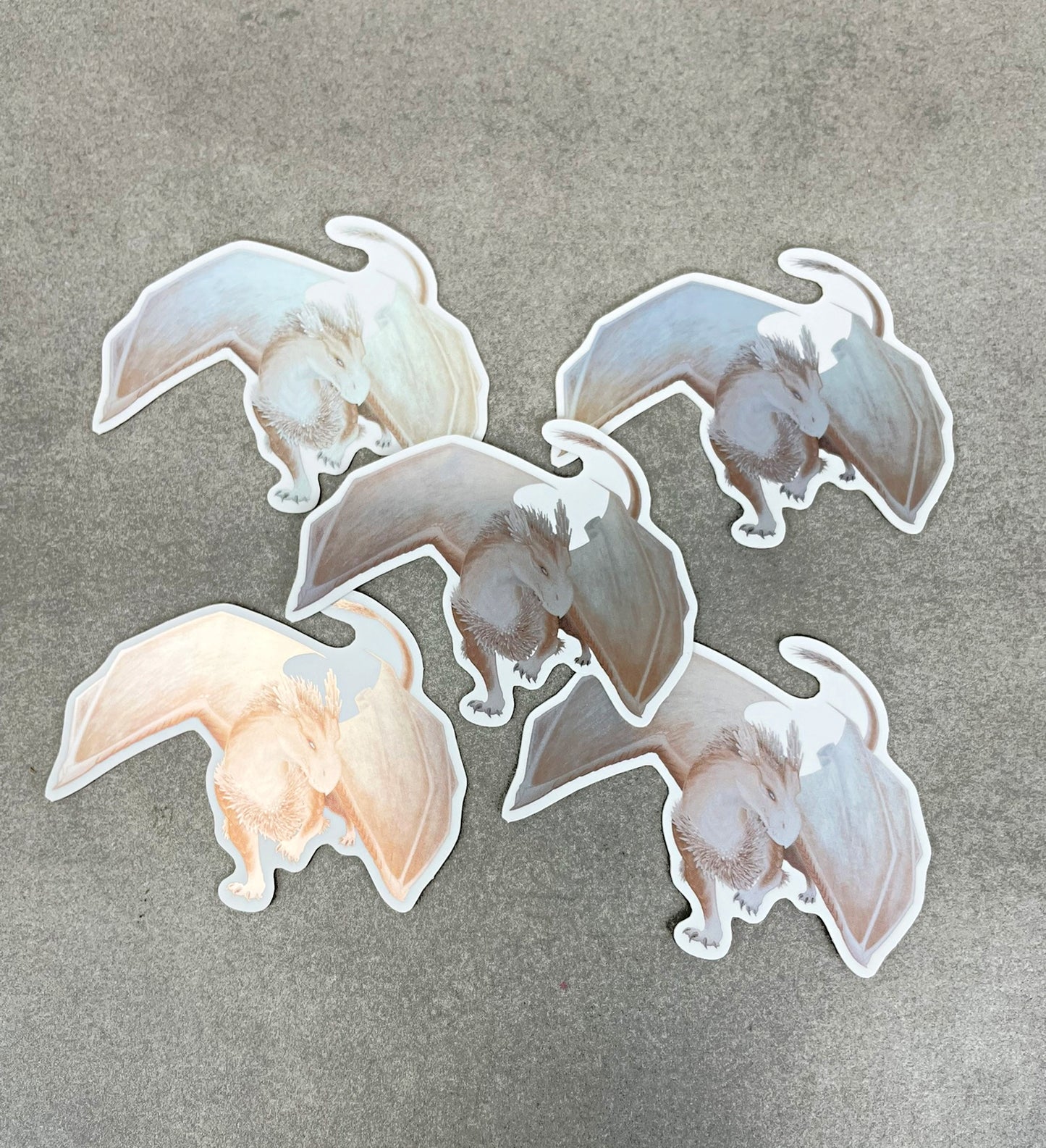 Scolecite Mineral Dragon - Holographic Die Cut Sticker