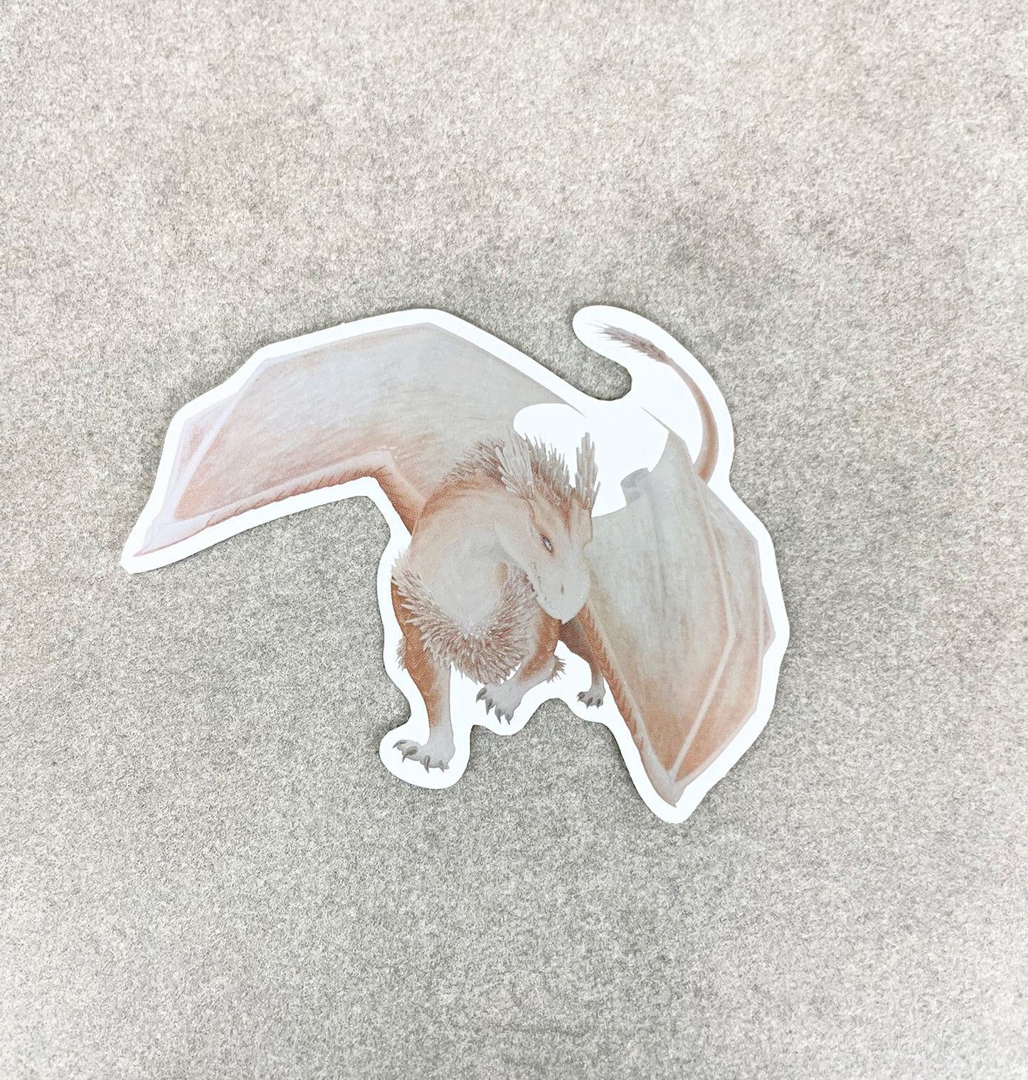 Scolecite Mineral Dragon - Holographic Die Cut Sticker