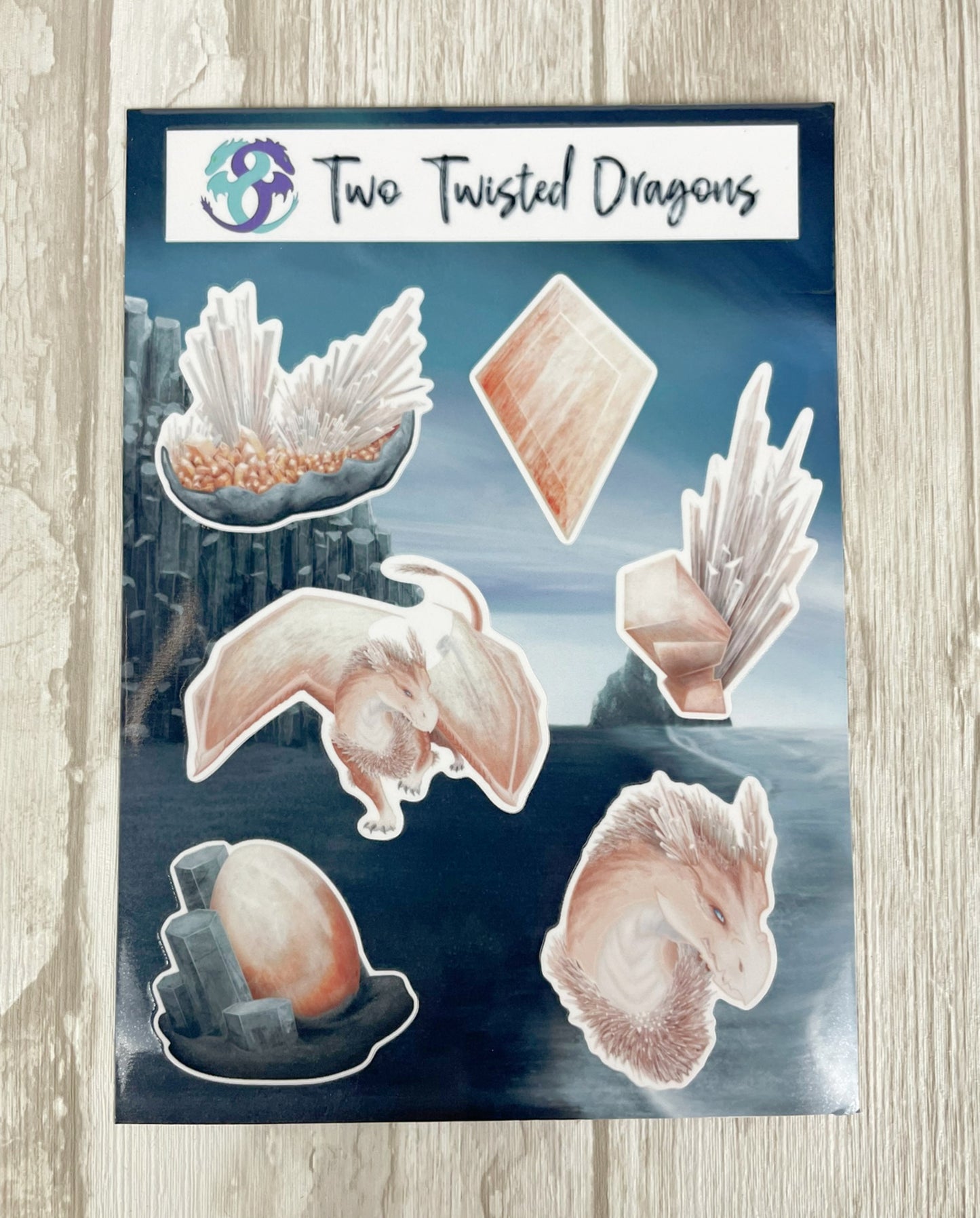 Scolecite Mineral Dragon - Sticker Sheet