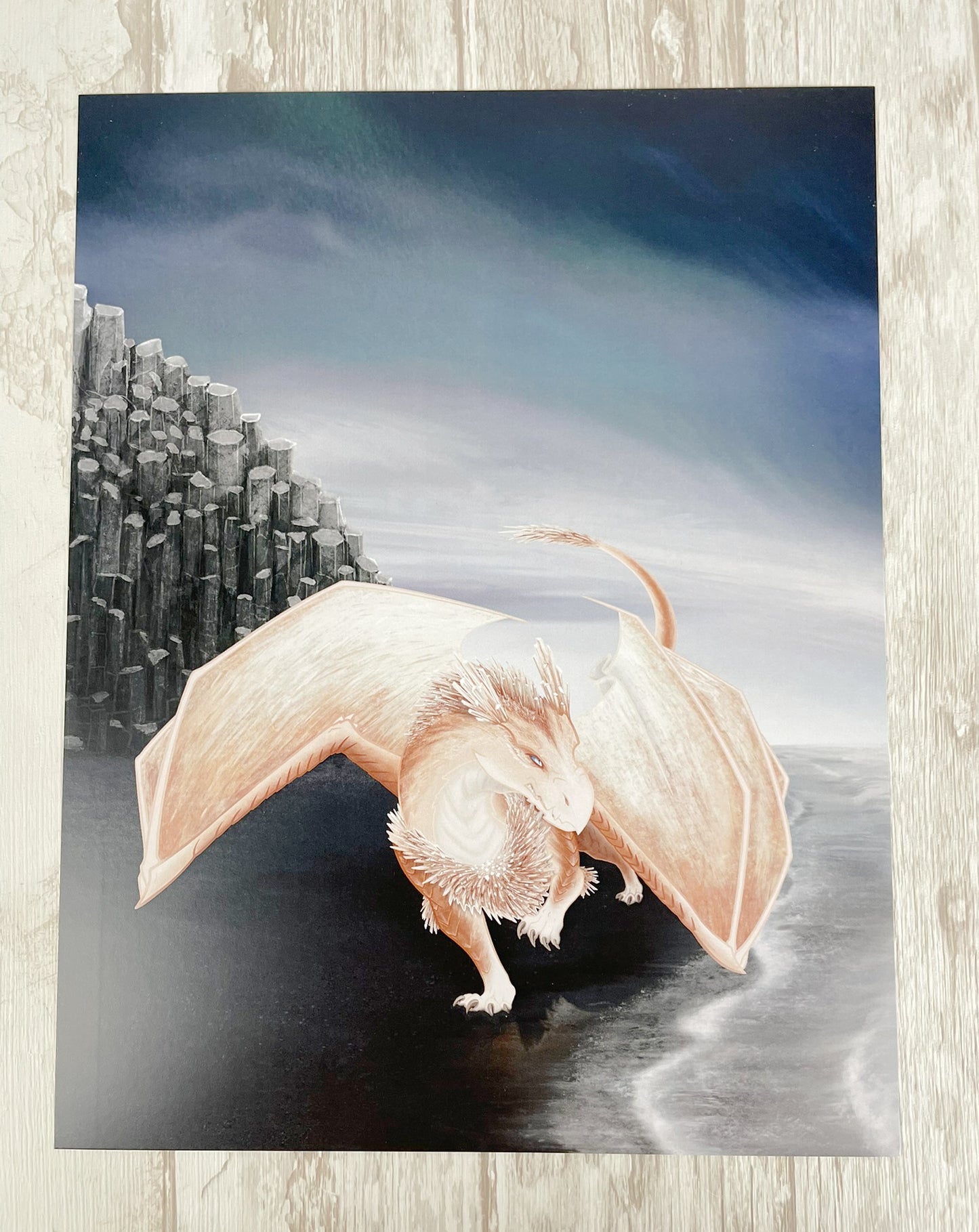 Scolecite Mineral Dragon - Art Print