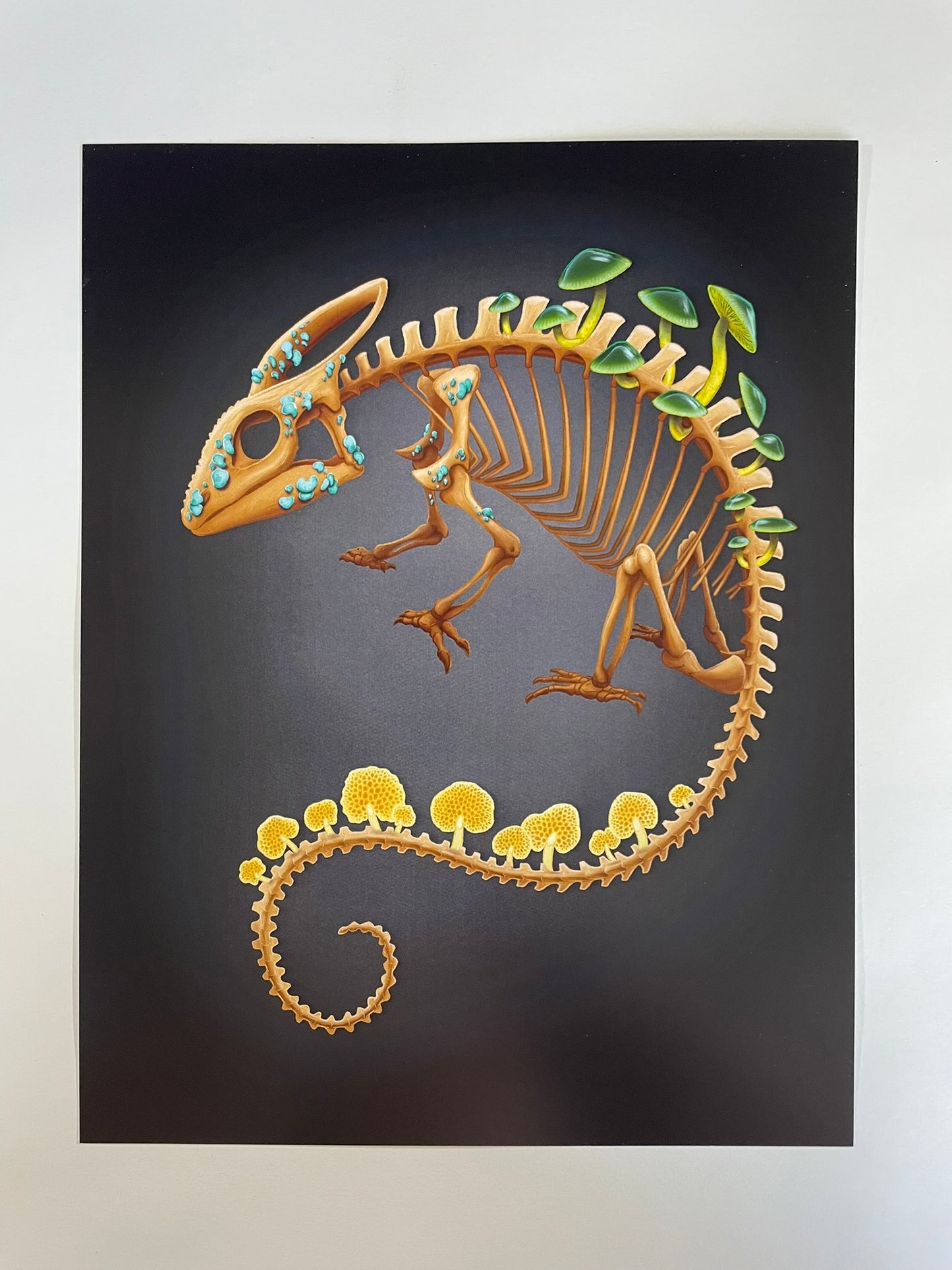 Fungal Chameleon Skeleton - Art Print