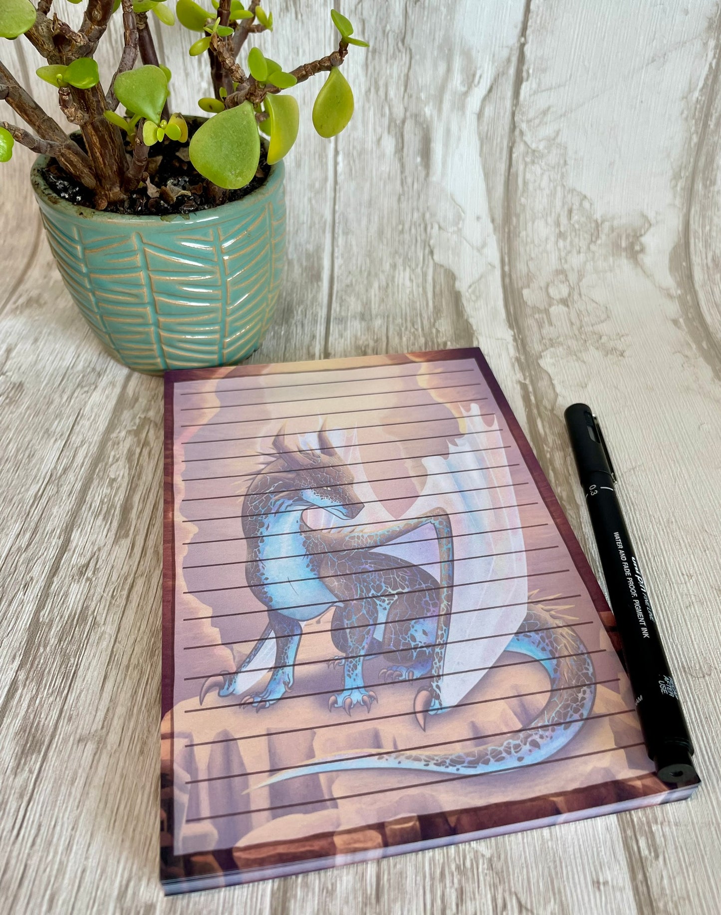 Opal Mineral Dragon - 5 x 7 Notepads