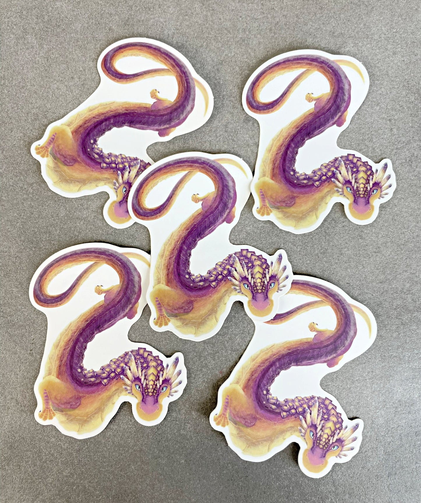 Fluorite Mineral Dragon - Matte Vinyl Sticker