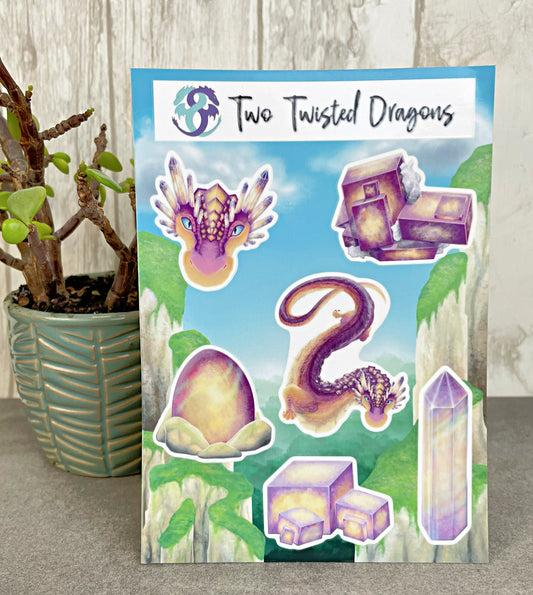 Fluorite Mineral Dragon - Sticker Sheet