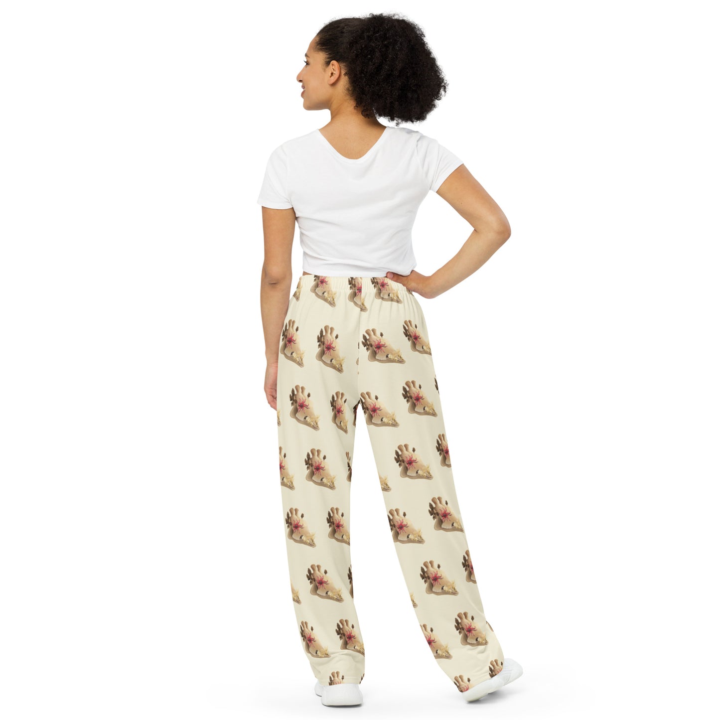 Fungal Giraffe Skull - All-over print unisex wide-leg pants