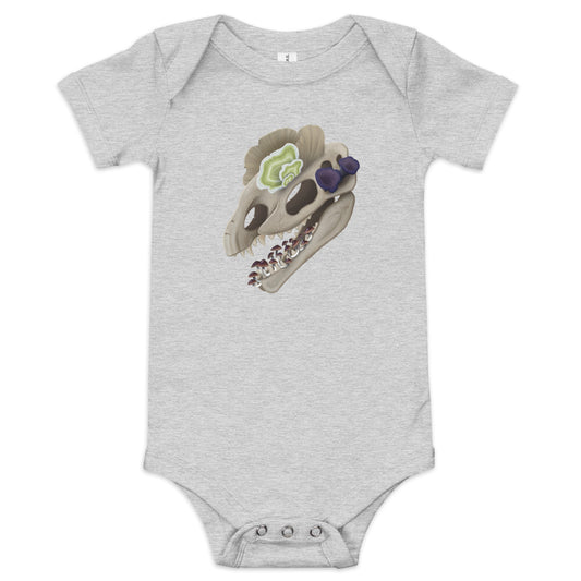 Fungal Dilophosaurus Skull - Unisex Baby Onesie