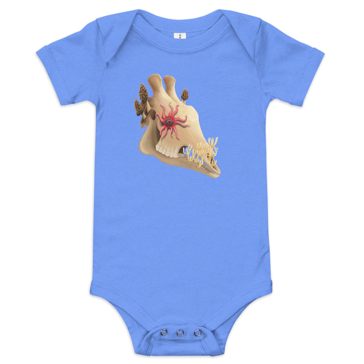 Fungal Giraffe Skull - Baby Short Sleeve Onesie