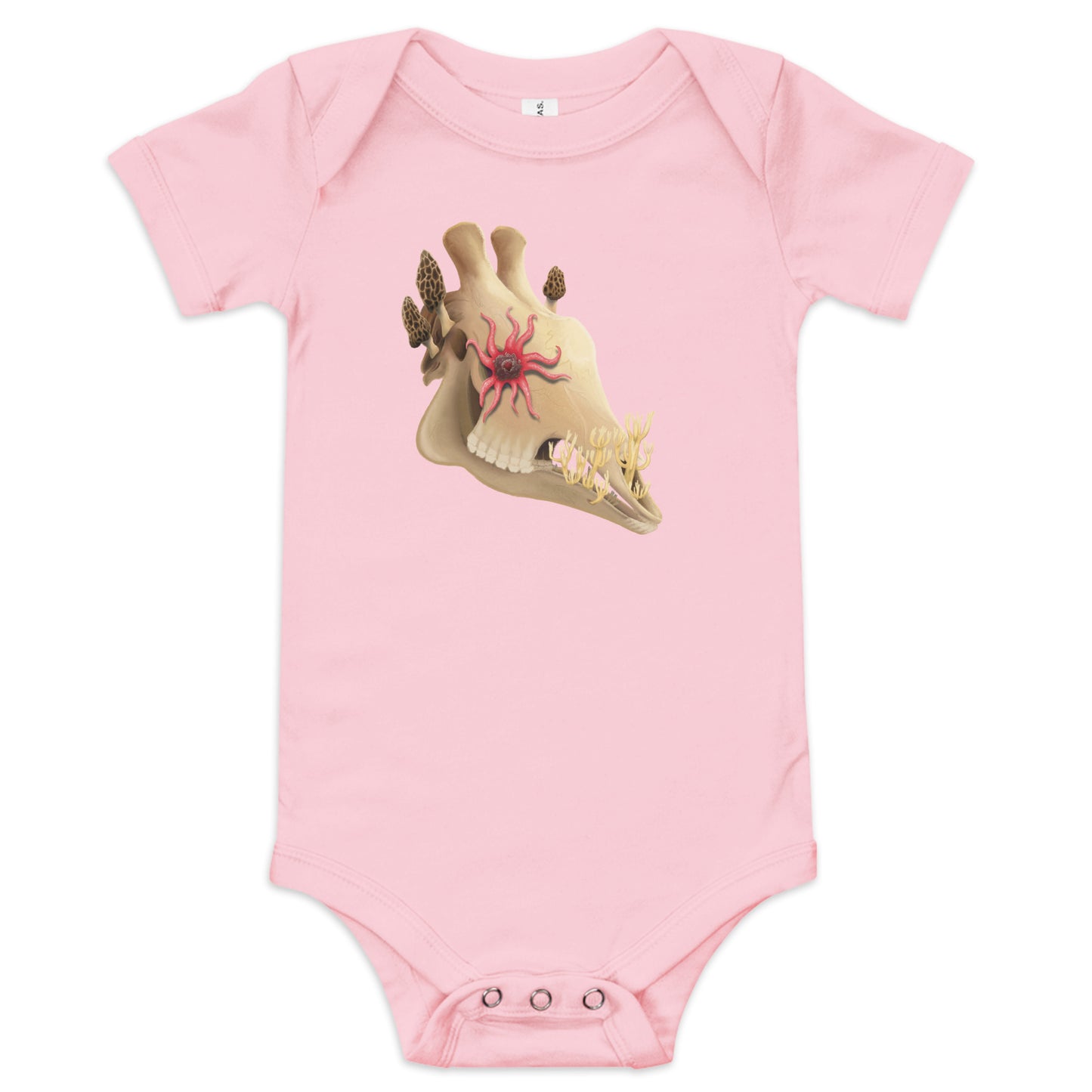 Fungal Giraffe Skull - Baby Short Sleeve Onesie