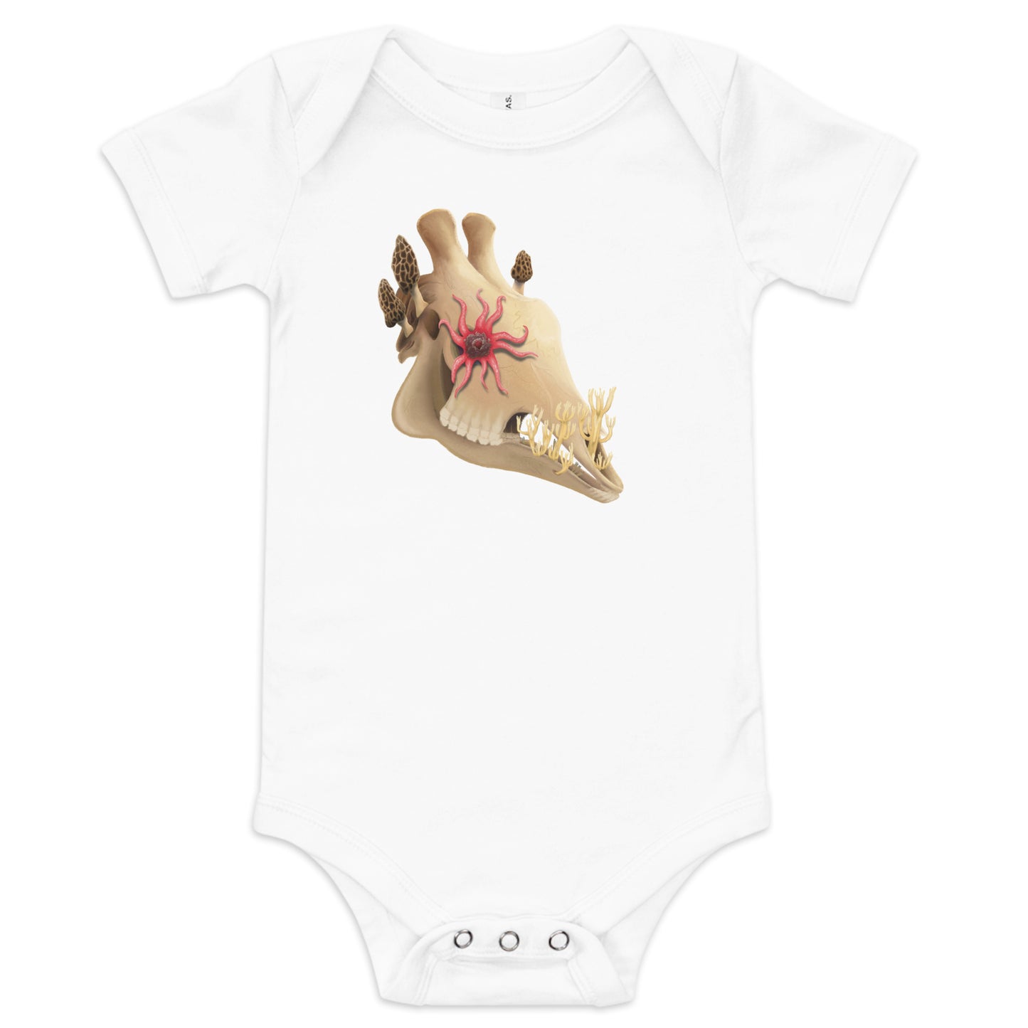 Fungal Giraffe Skull - Baby Short Sleeve Onesie