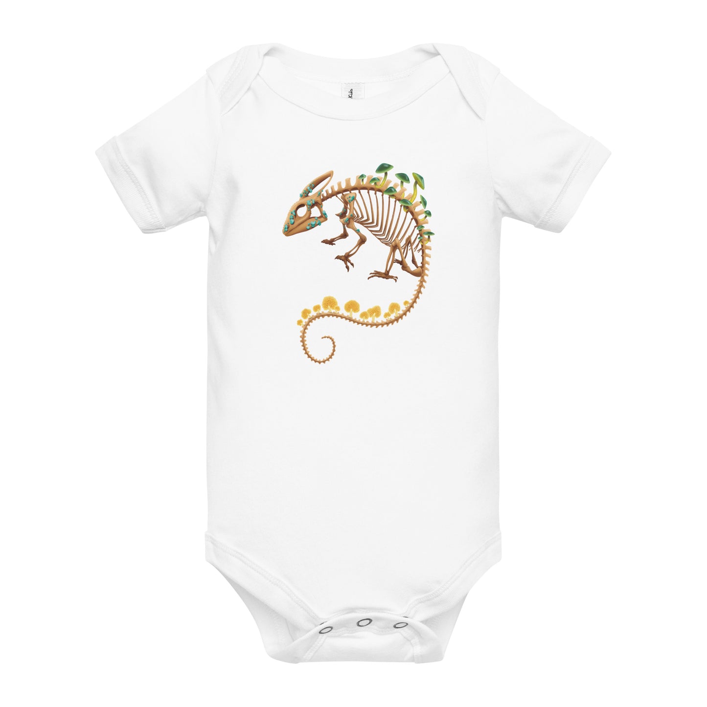 Fungal Chameleon Skeleton - Baby short sleeve one piece