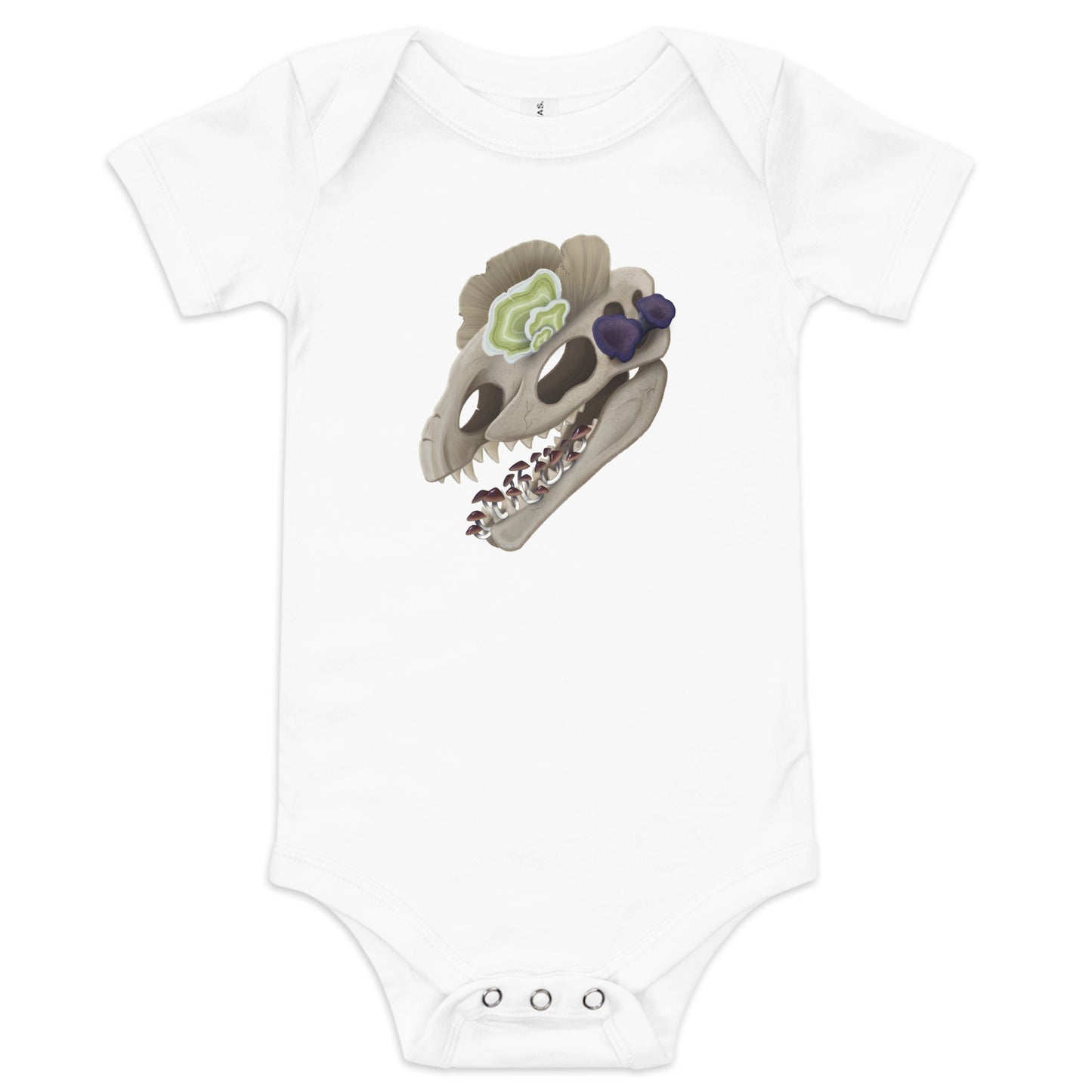 Fungal Dilophosaurus Skull - Unisex Baby Onesie