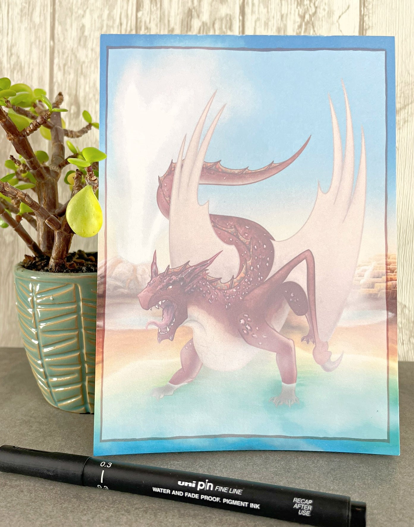 Cinnabar Mineral Dragon - 5 x 7 Notepads