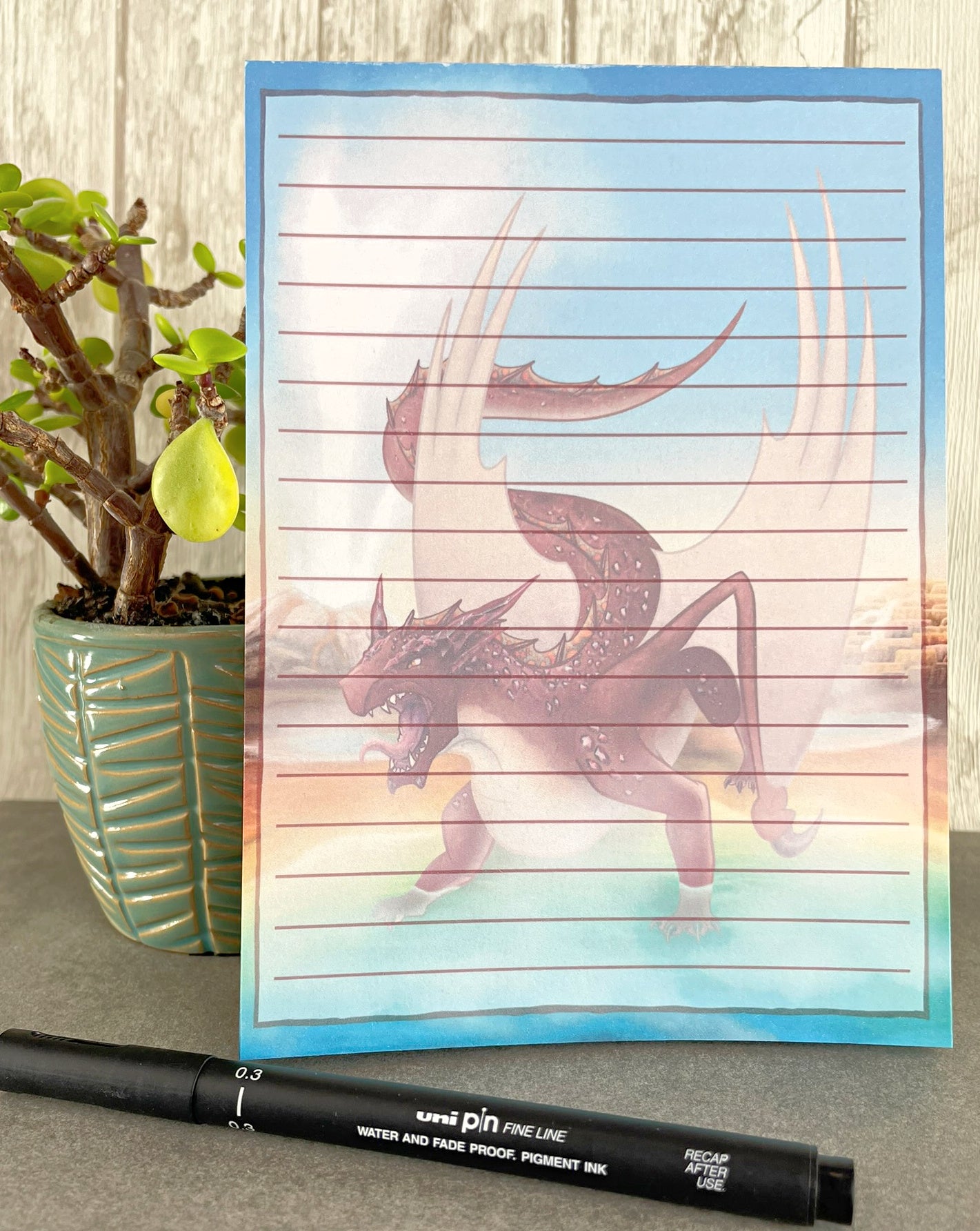 Cinnabar Mineral Dragon - 5 x 7 Notepads