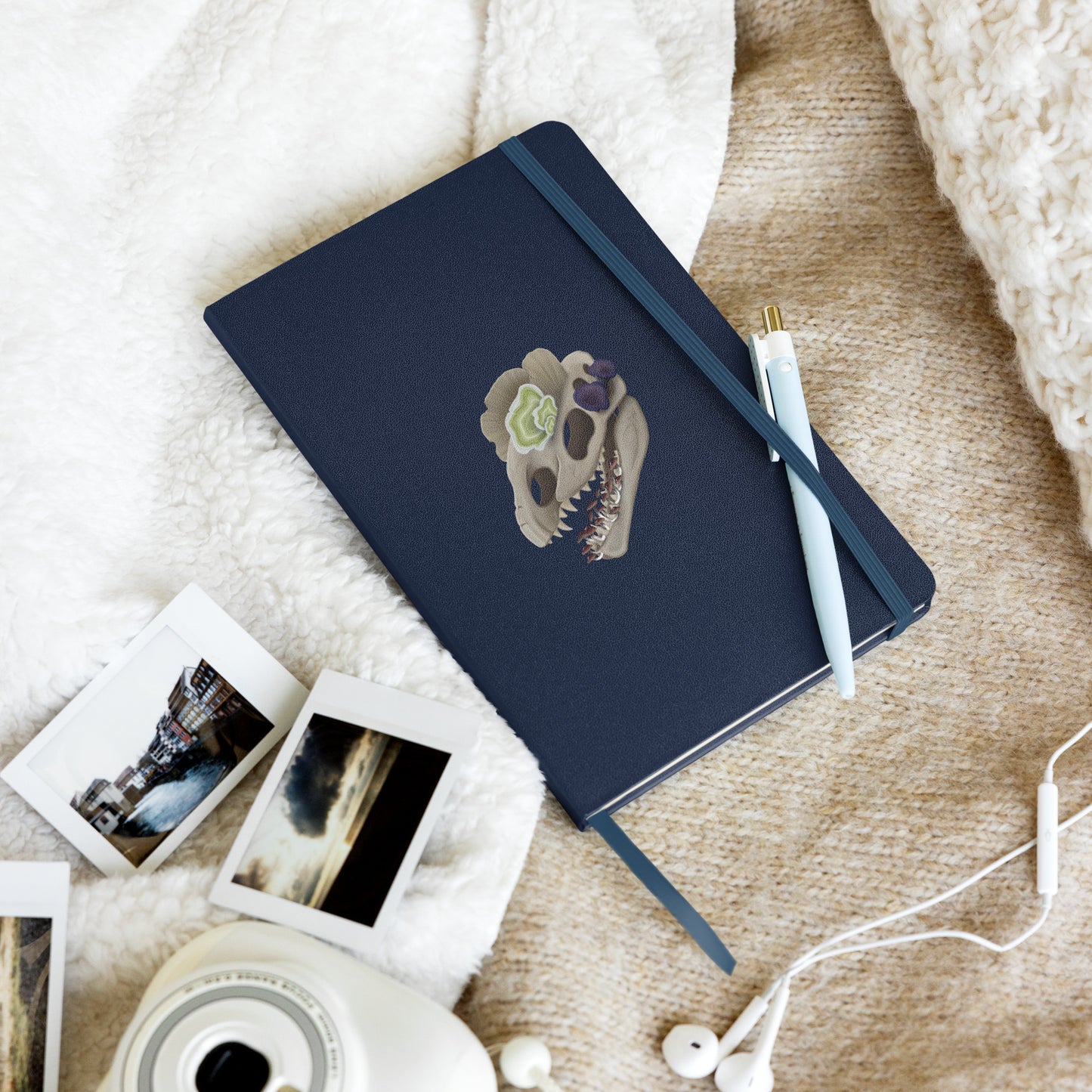 Fungal Dilophosaurus Skull - Hardcover bound notebook