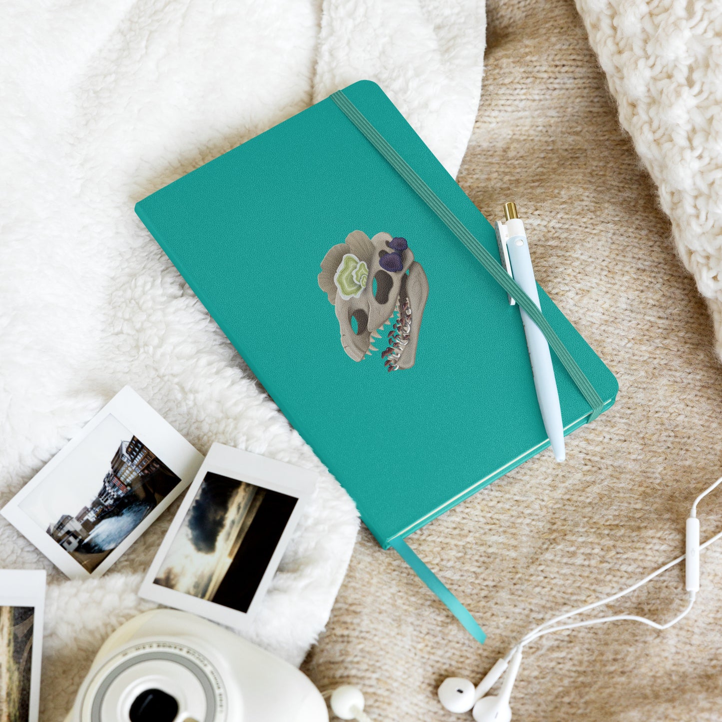 Fungal Dilophosaurus Skull - Hardcover bound notebook