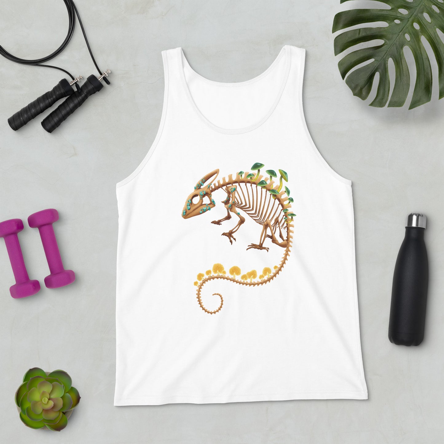 Fungal Chameleon Skeleton - Unisex Tank Top