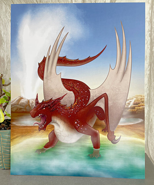 Cinnabar Mineral Dragon - Art Print