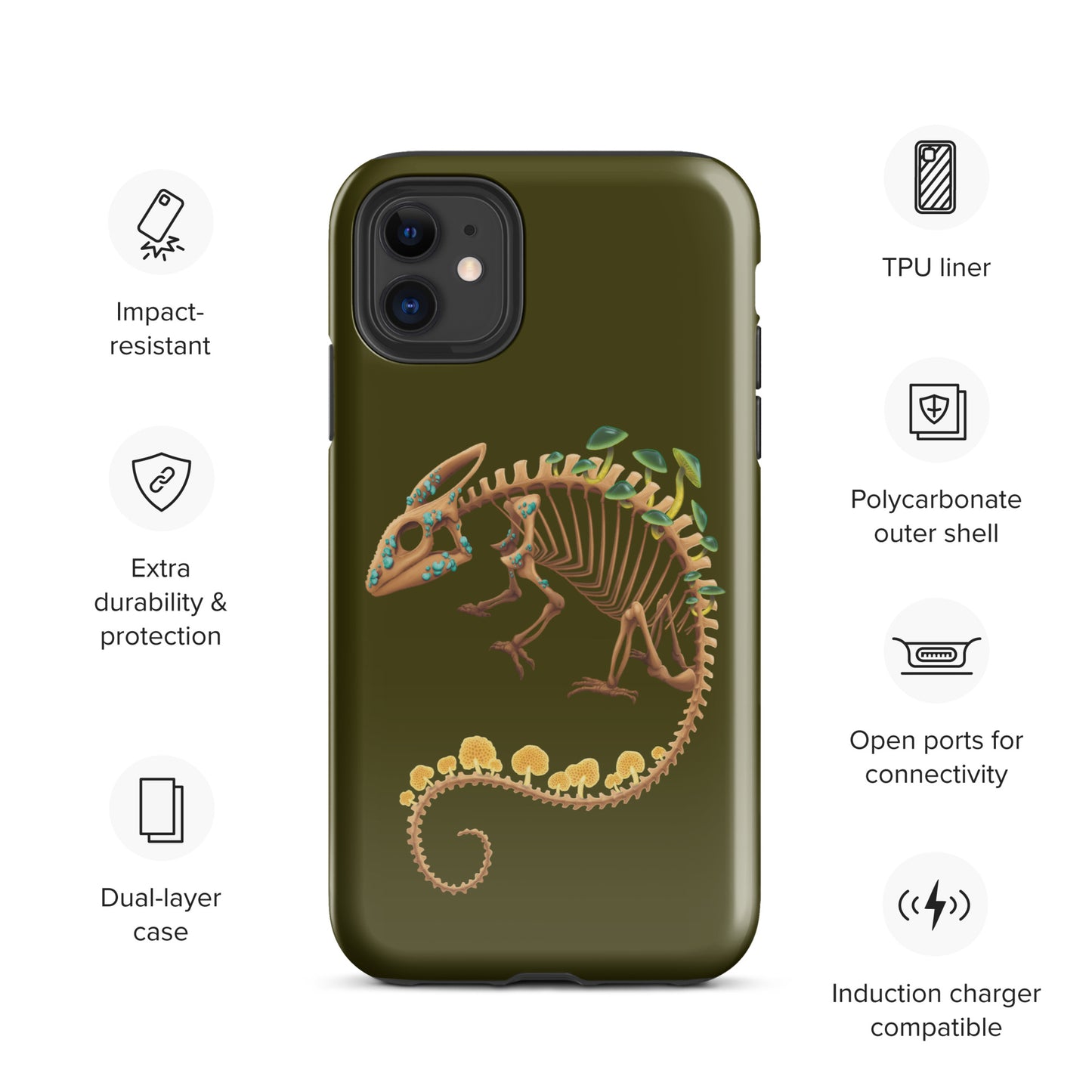 Fungal Chameleon Skeleton - Tough Case for iPhone®