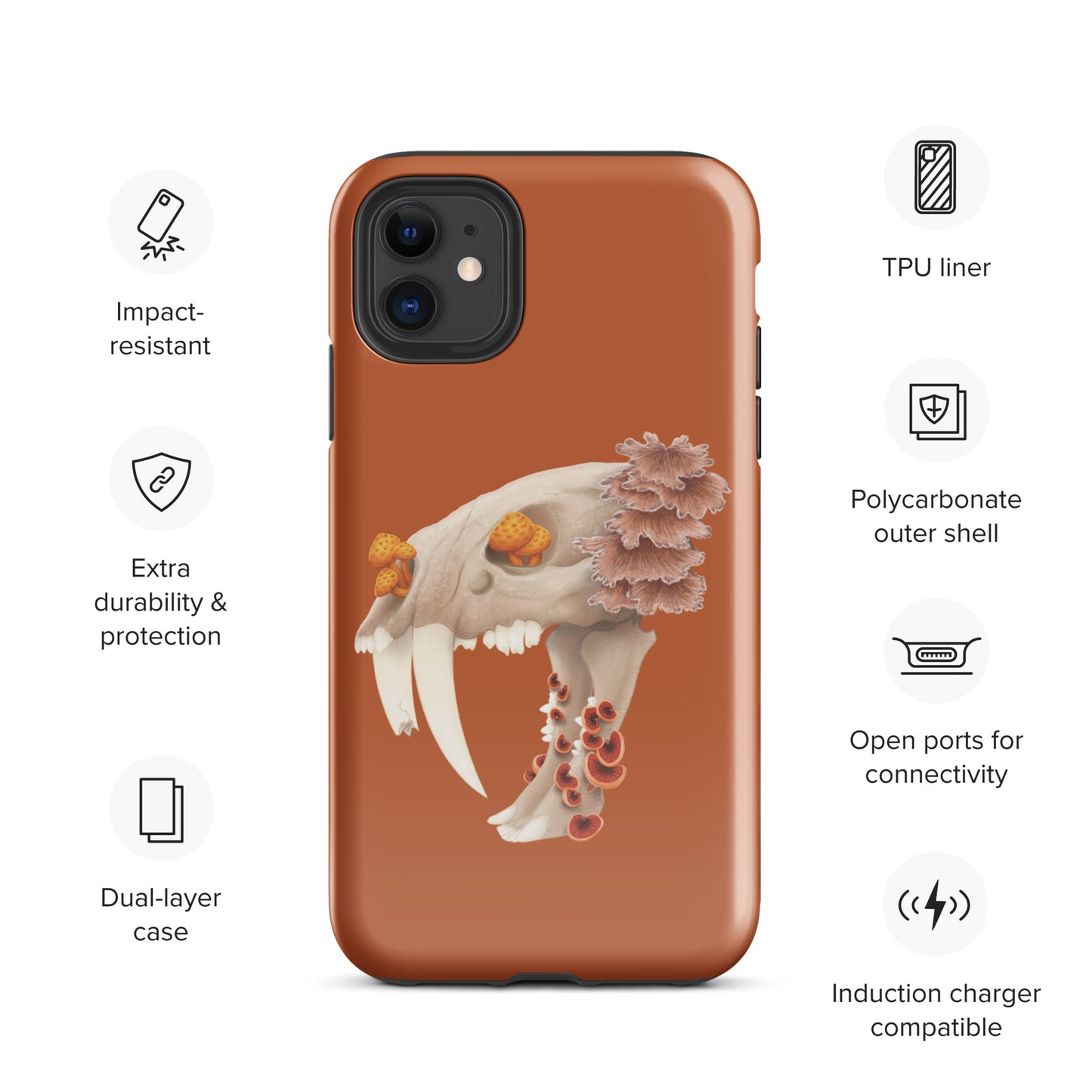 Fungal Sabertooth Skull - Tough Case for iPhone®