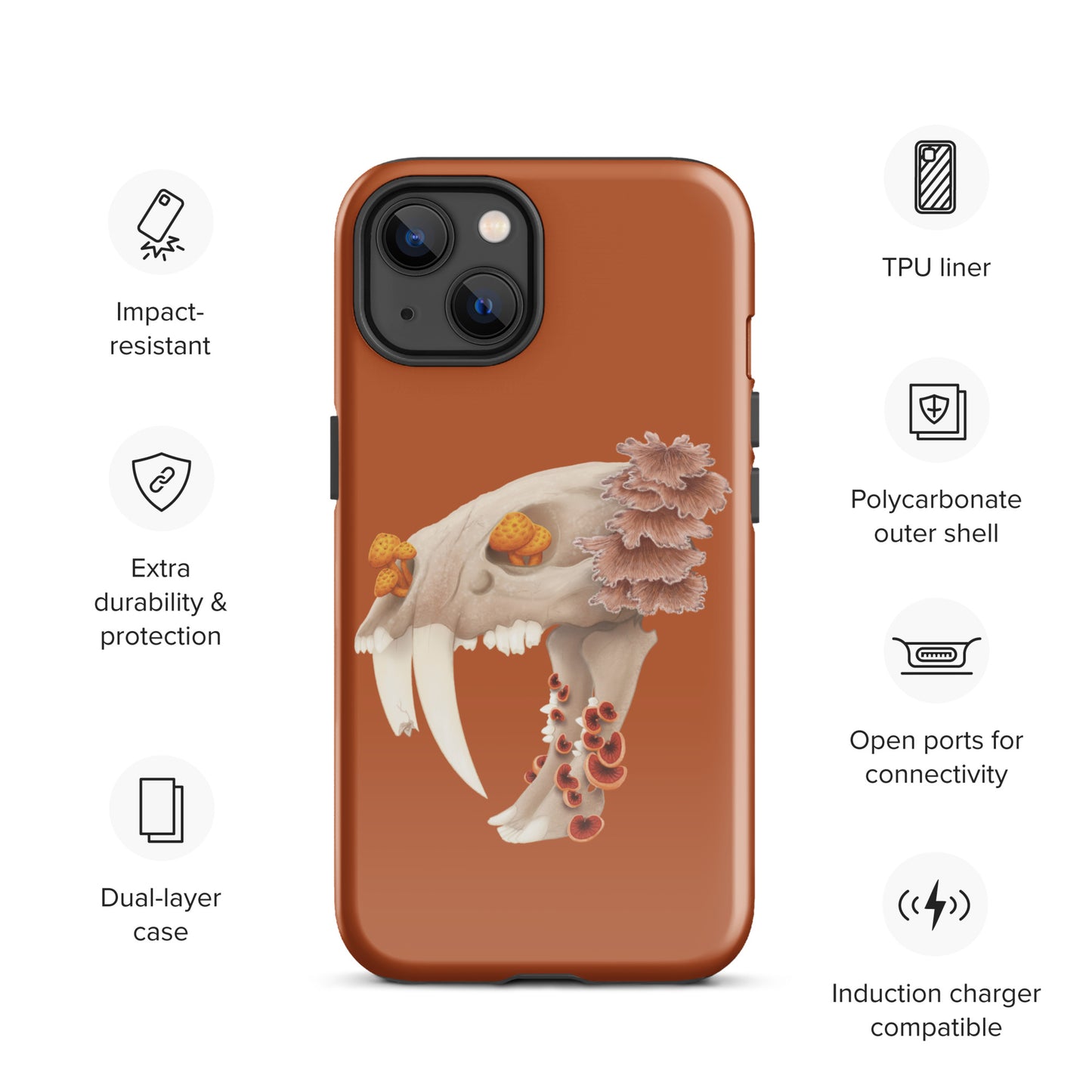 Fungal Sabertooth Skull - Tough Case for iPhone®