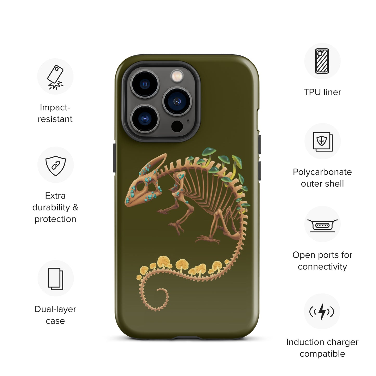 Fungal Chameleon Skeleton - Tough Case for iPhone®