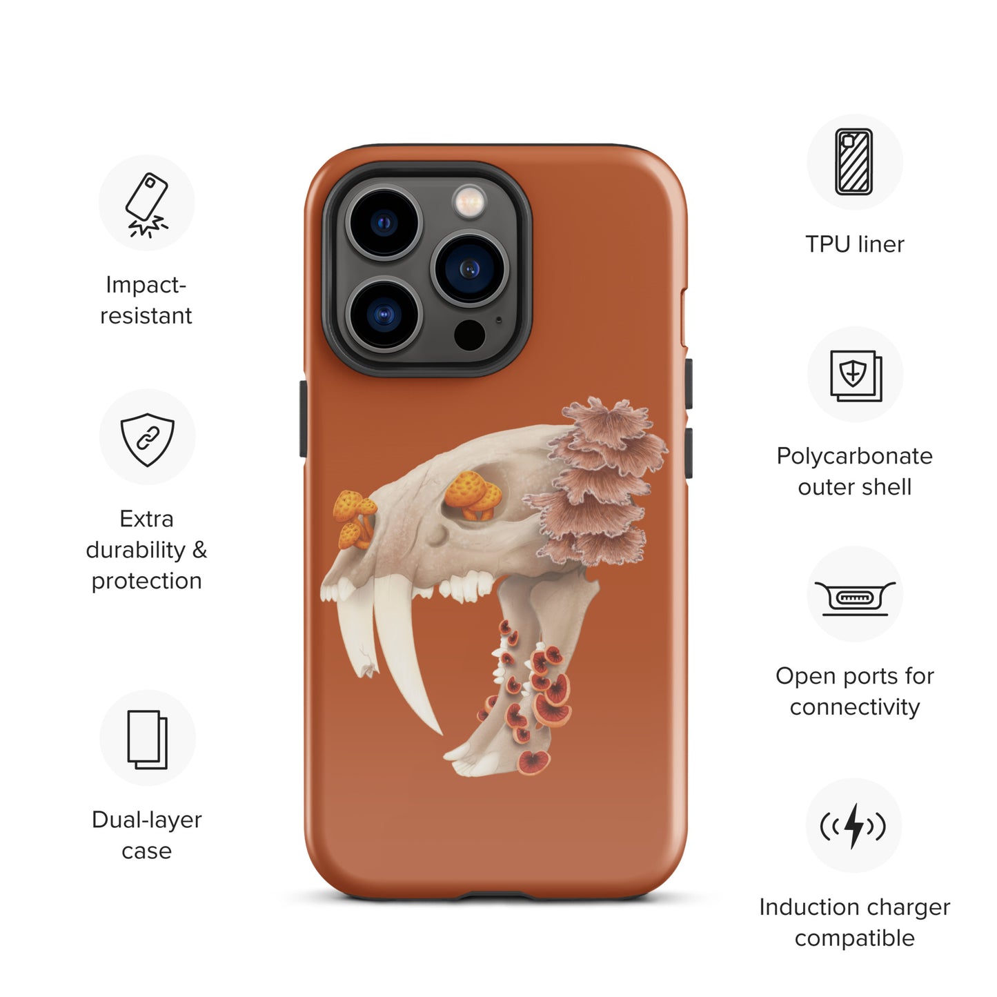 Fungal Sabertooth Skull - Tough Case for iPhone®