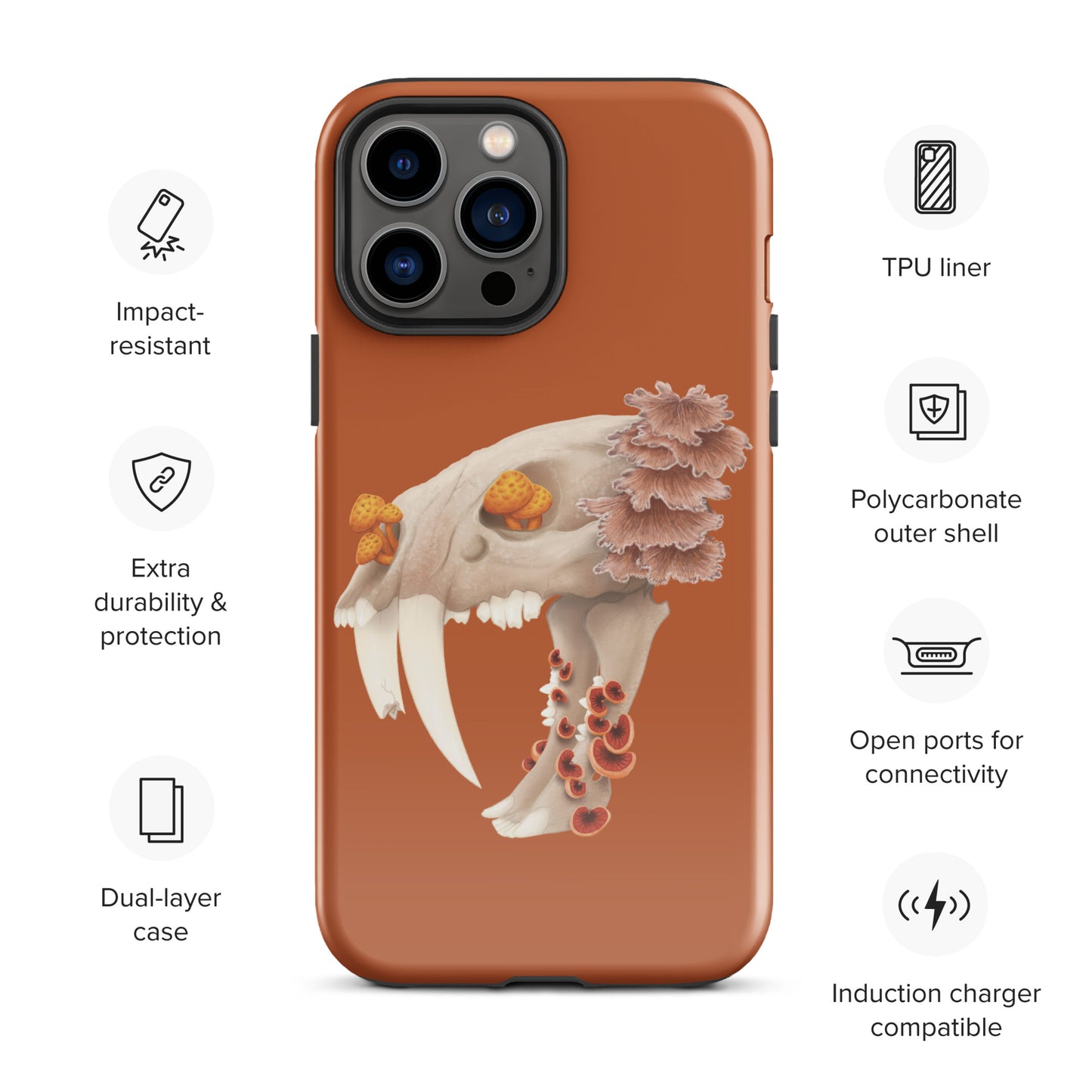 Fungal Sabertooth Skull - Tough Case for iPhone®