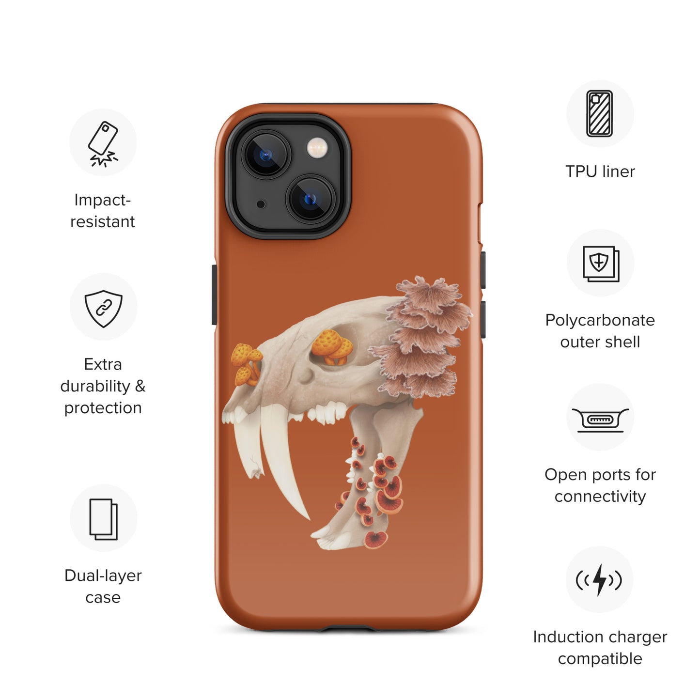 Fungal Sabertooth Skull - Tough Case for iPhone®