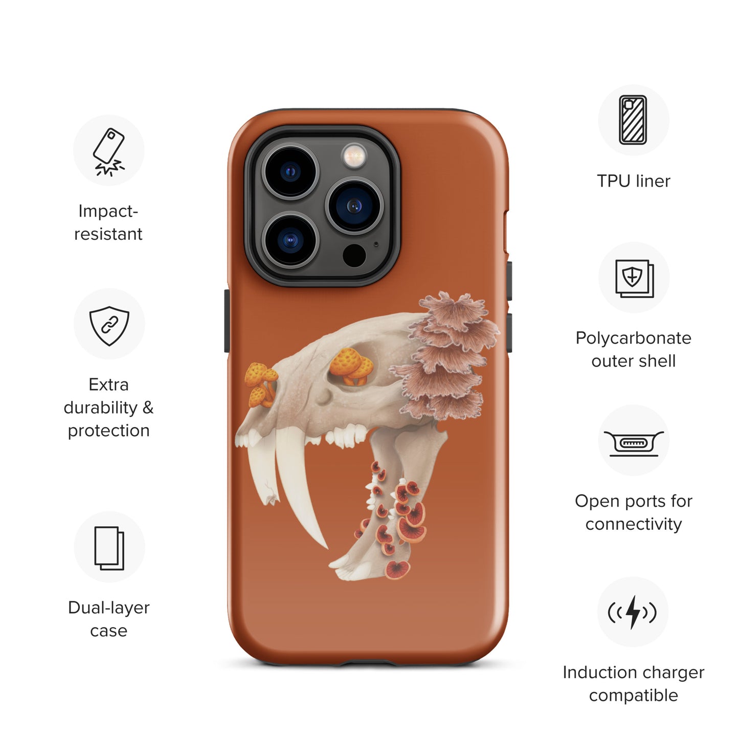 Fungal Sabertooth Skull - Tough Case for iPhone®