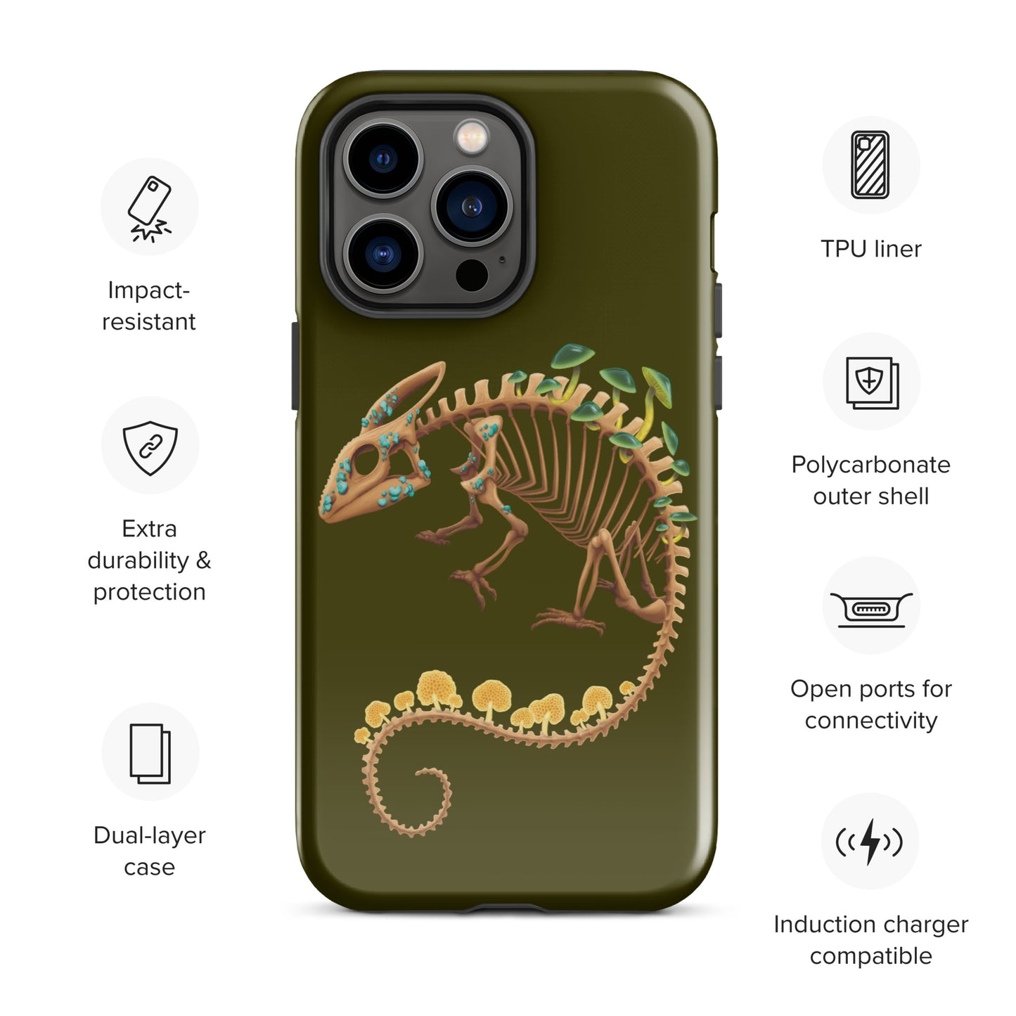 Fungal Chameleon Skeleton - Tough Case for iPhone®