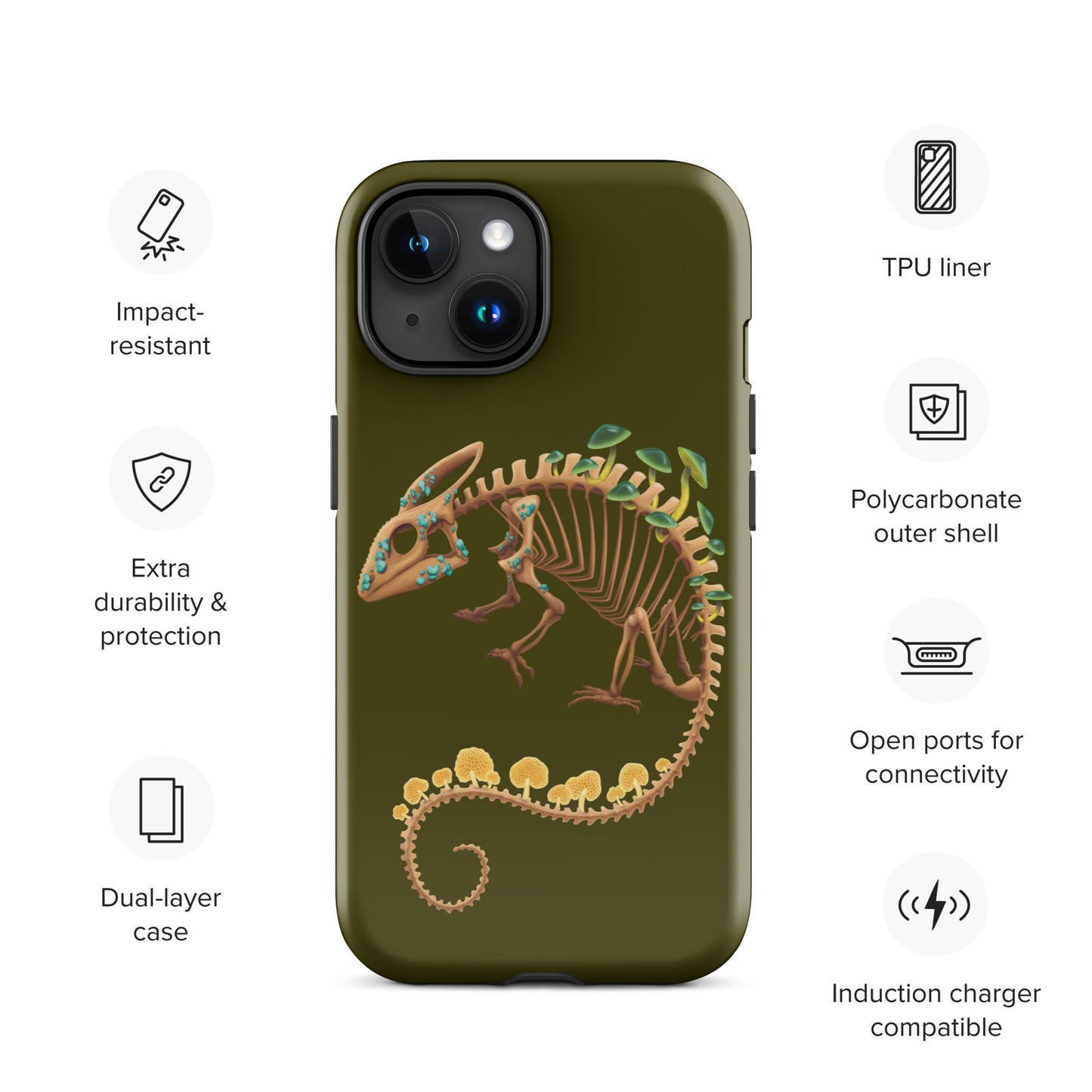 Fungal Chameleon Skeleton - Tough Case for iPhone®