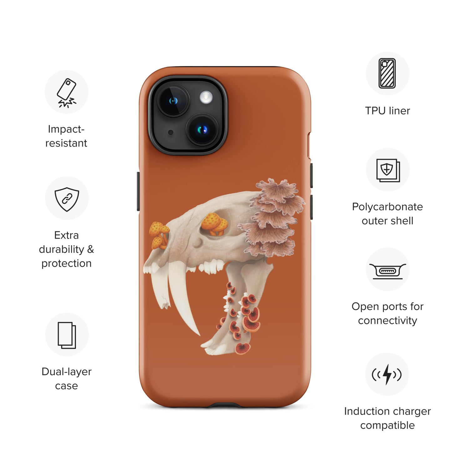 Fungal Sabertooth Skull - Tough Case for iPhone®