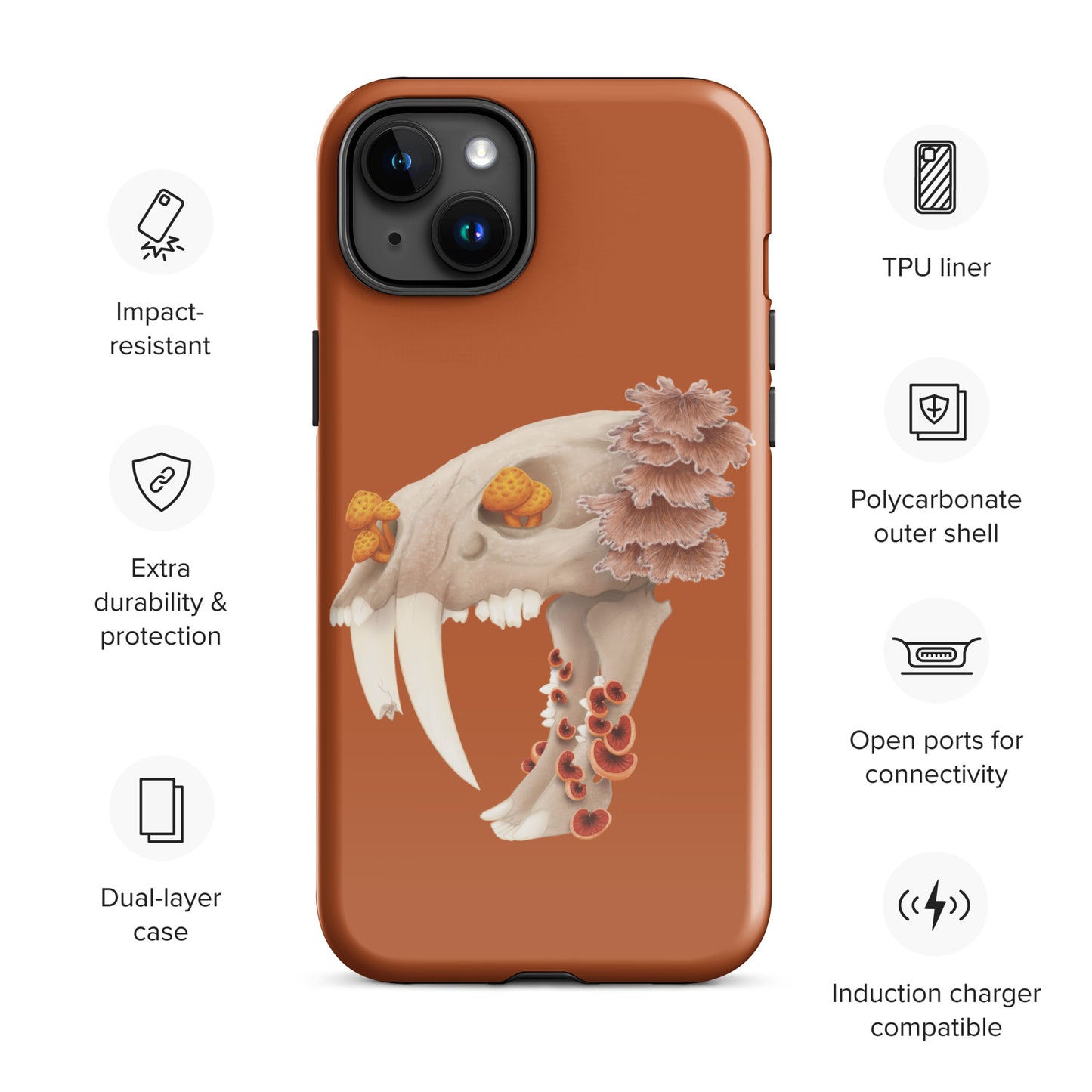 Fungal Sabertooth Skull - Tough Case for iPhone®