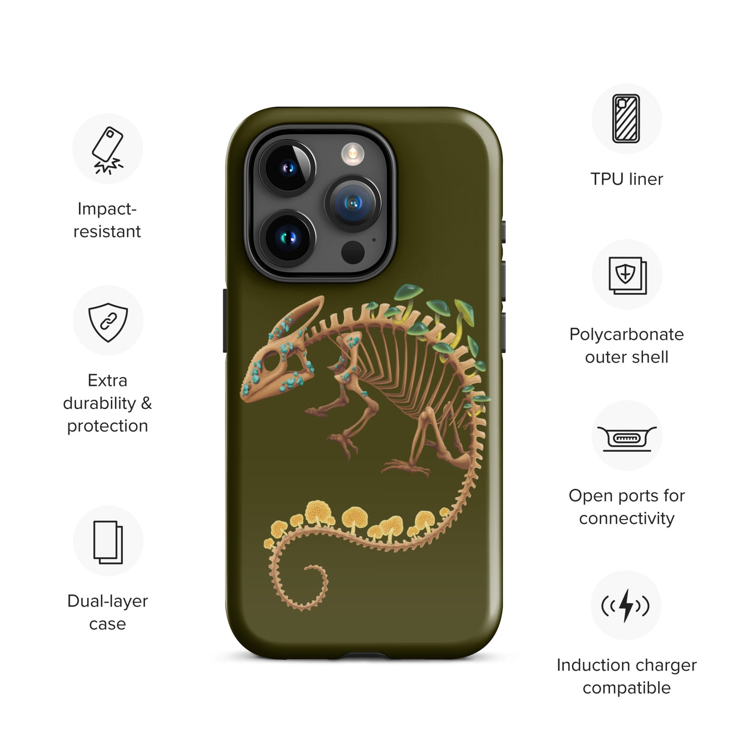 Fungal Chameleon Skeleton - Tough Case for iPhone®