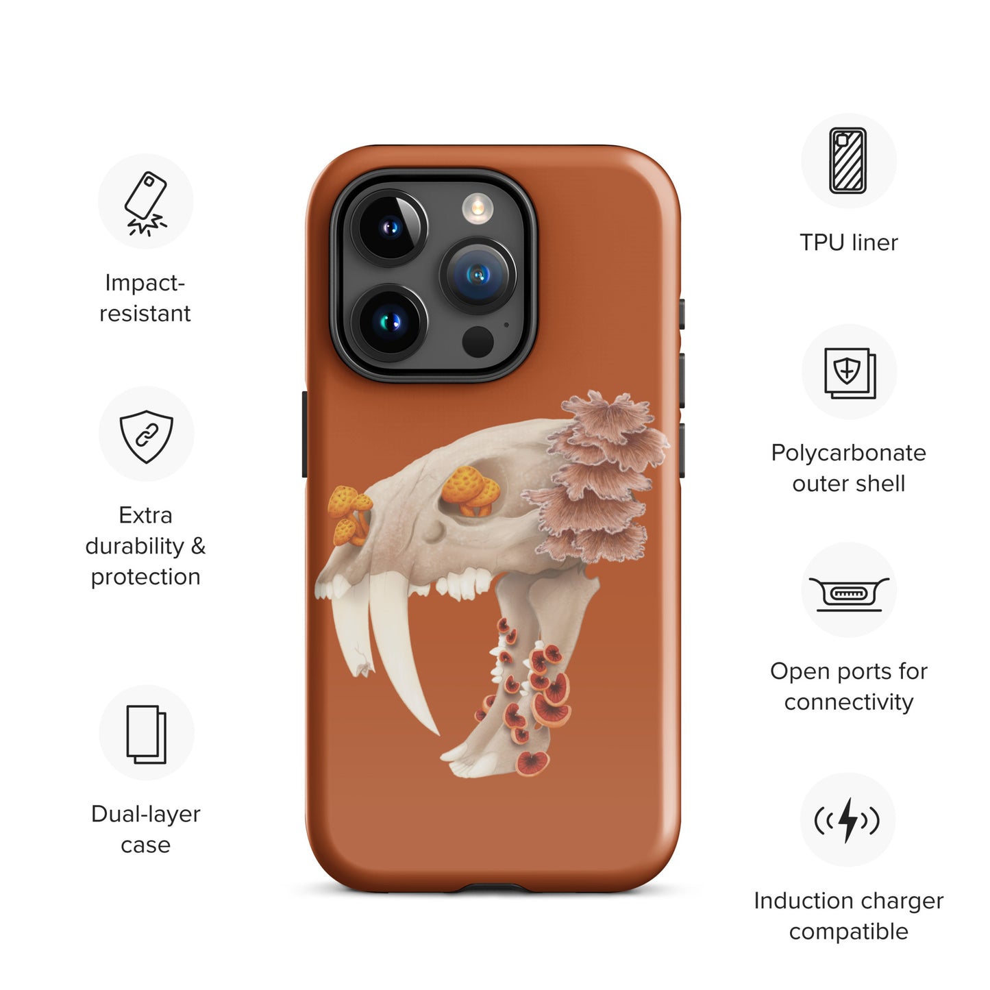 Fungal Sabertooth Skull - Tough Case for iPhone®