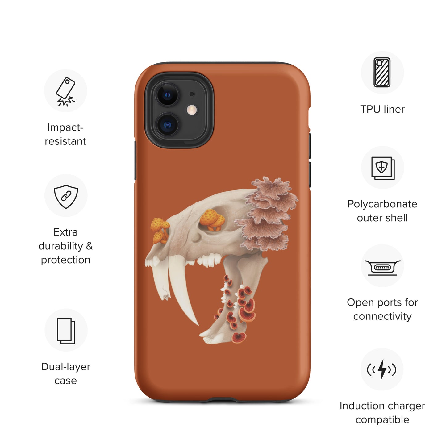 Fungal Sabertooth Skull - Tough Case for iPhone®