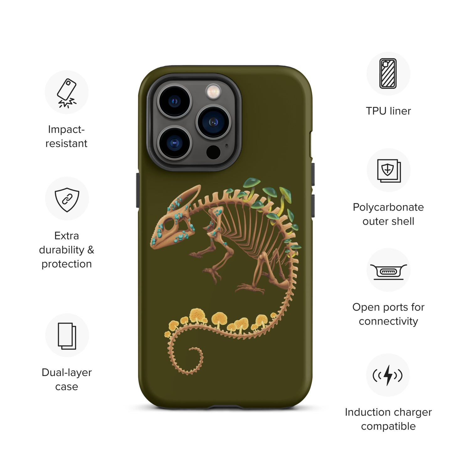 Fungal Chameleon Skeleton - Tough Case for iPhone®