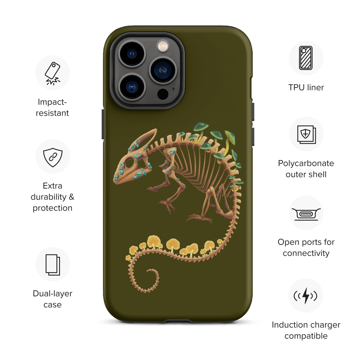 Fungal Chameleon Skeleton - Tough Case for iPhone®