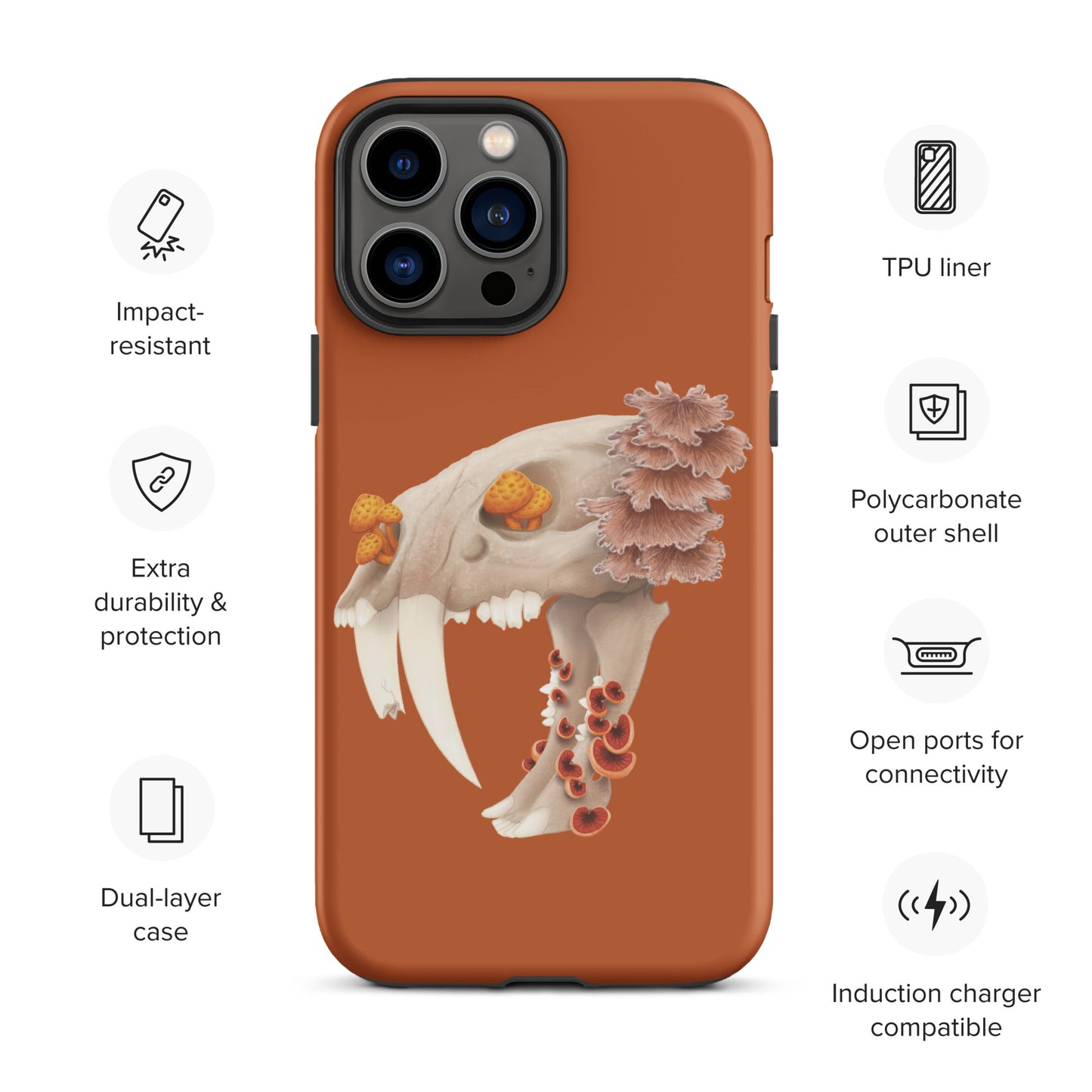 Fungal Sabertooth Skull - Tough Case for iPhone®