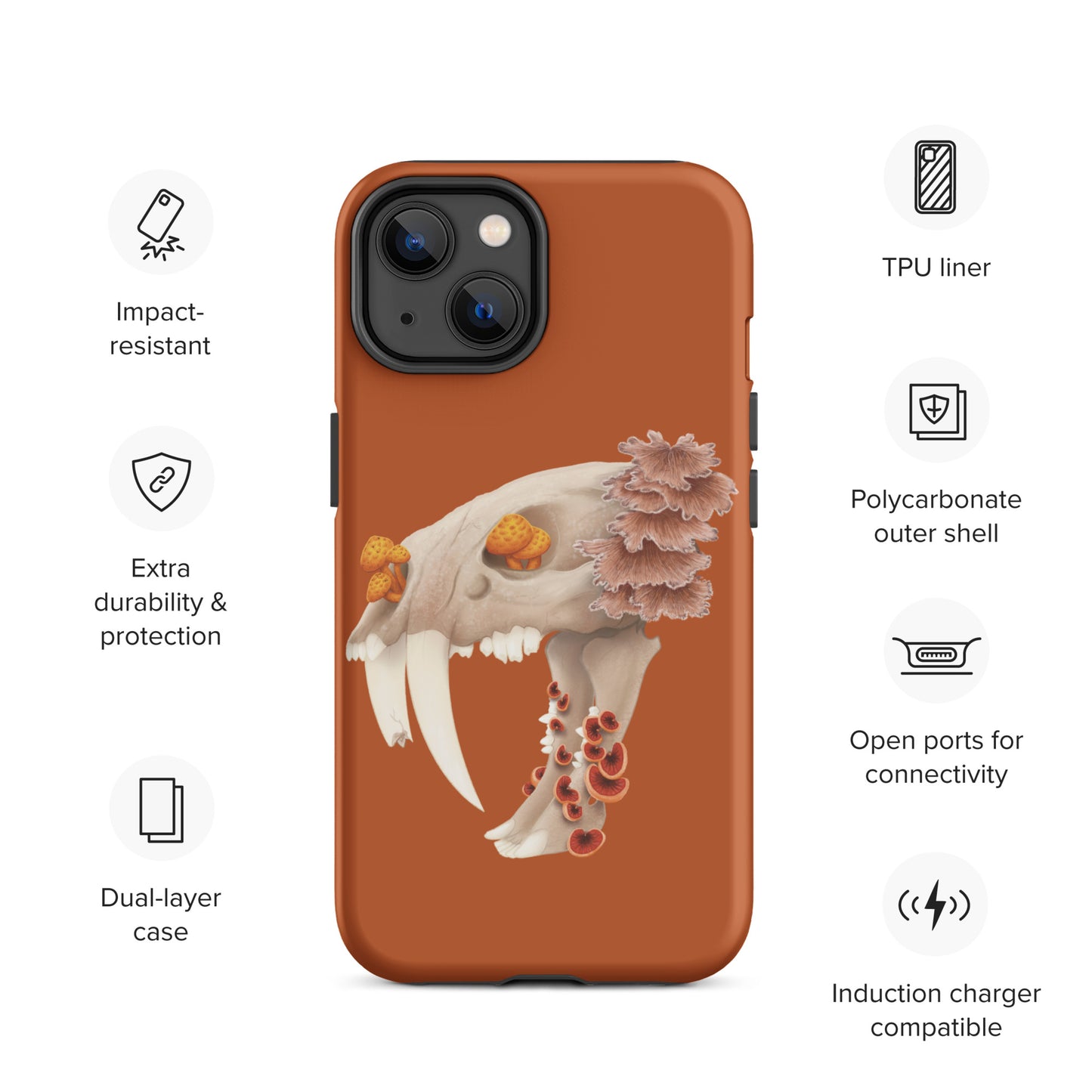 Fungal Sabertooth Skull - Tough Case for iPhone®