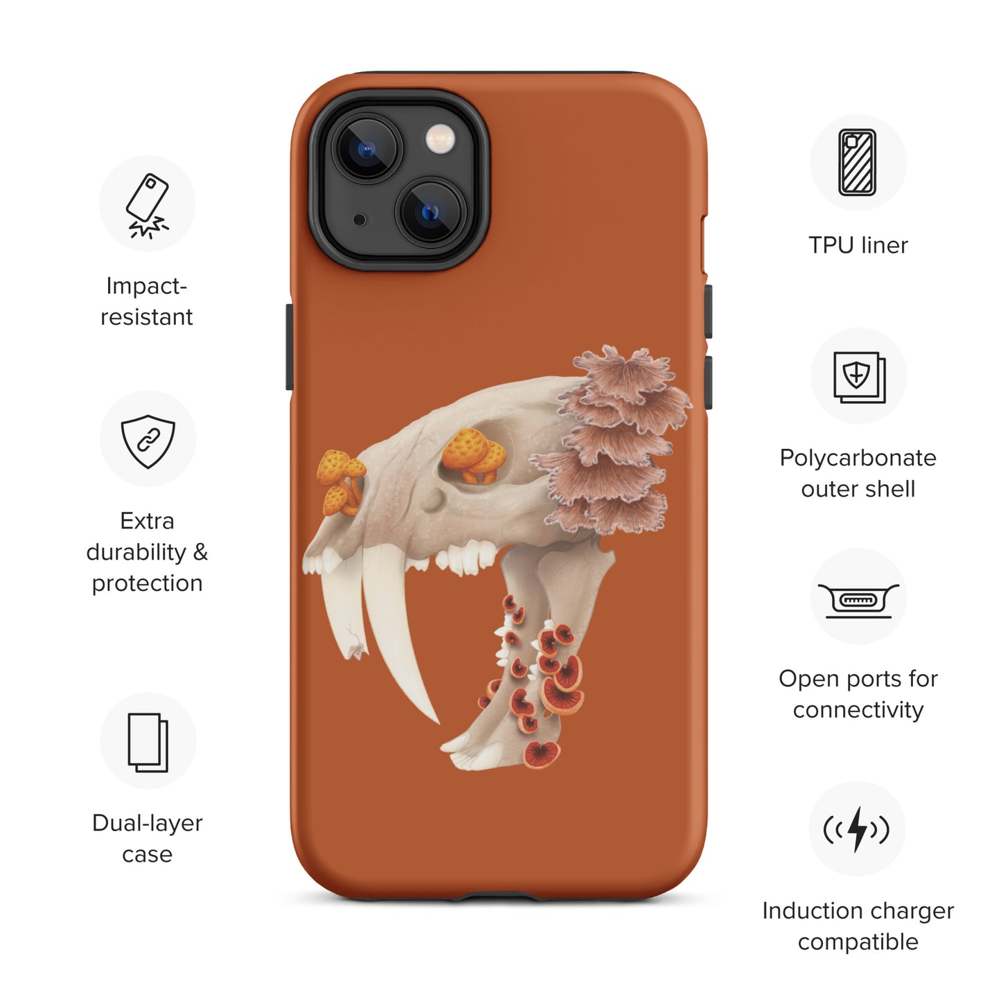 Fungal Sabertooth Skull - Tough Case for iPhone®