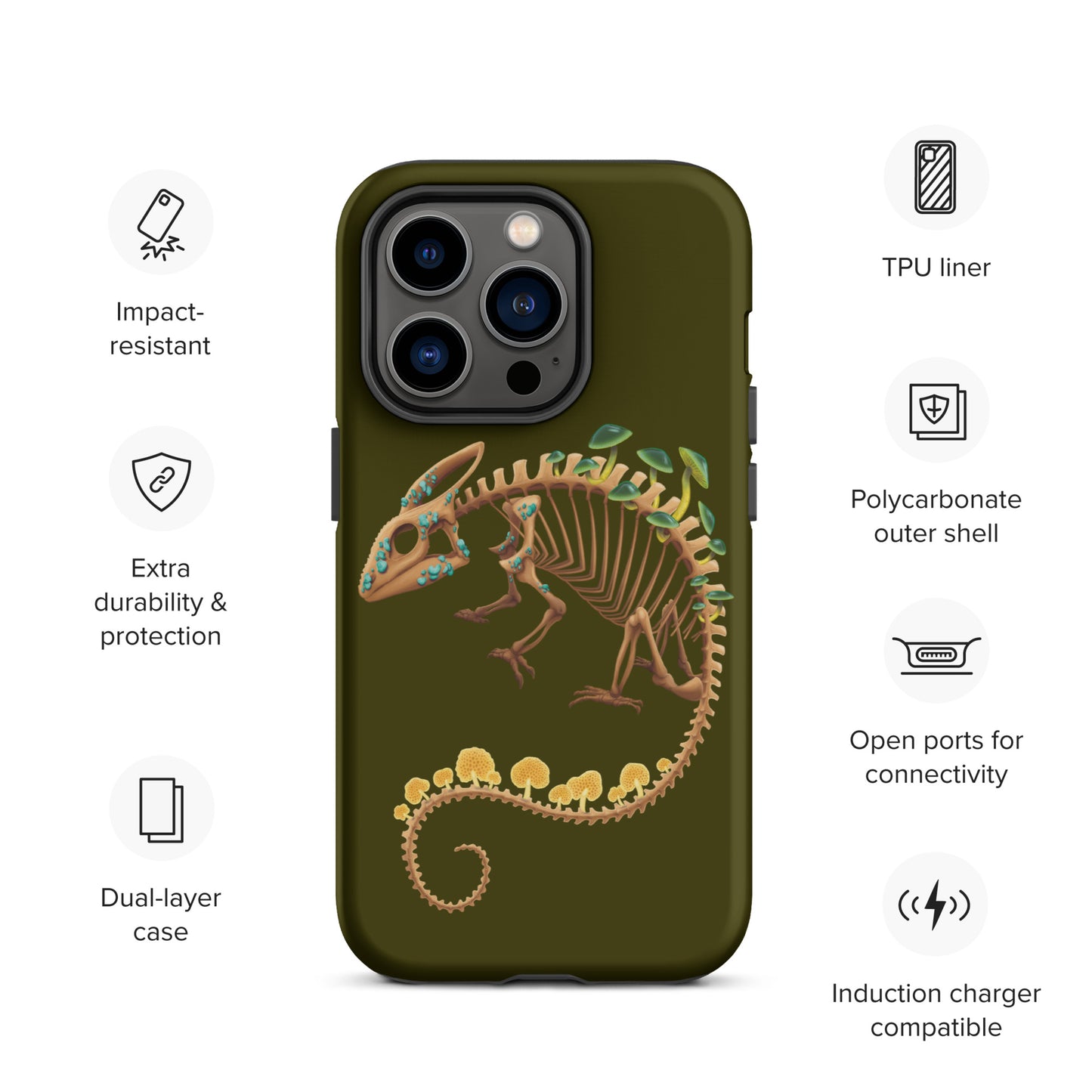 Fungal Chameleon Skeleton - Tough Case for iPhone®