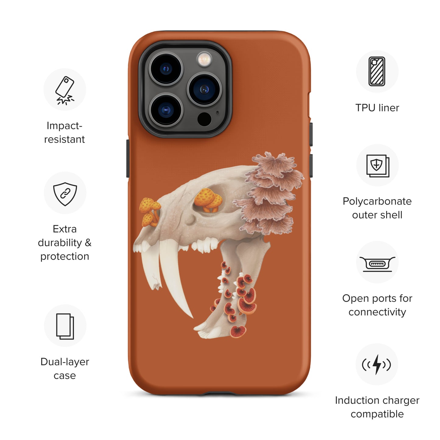 Fungal Sabertooth Skull - Tough Case for iPhone®